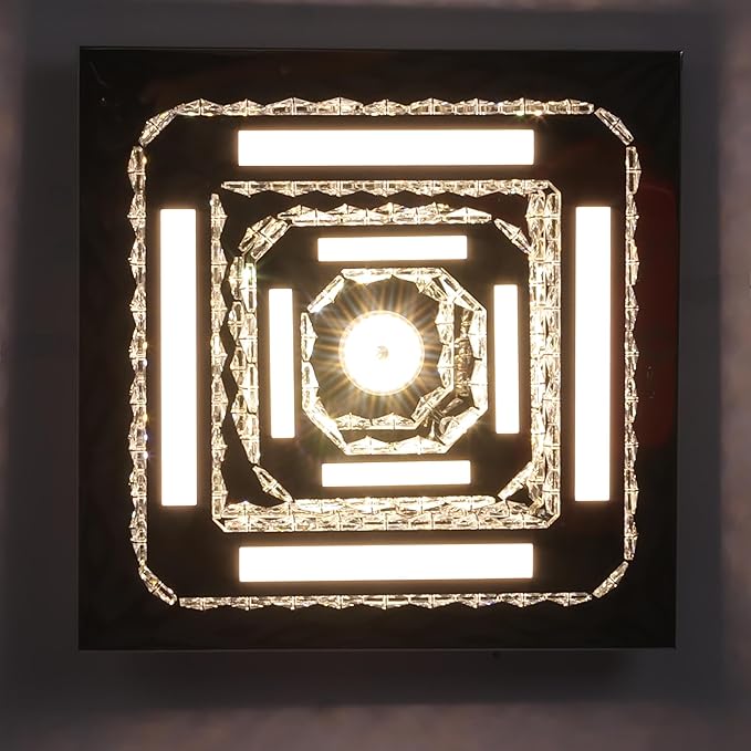CXGLEAMING CXGLEAMING Plafondlamp LED kristallen kroonluchter, 29 W, 2500 K, 4500 K, 6500 K, 2320 lm, geschikt voor slaapkamers, gangen en entrees, 30 cm plafondvoet (3 lichtkleuren, acrylversie) photo 3