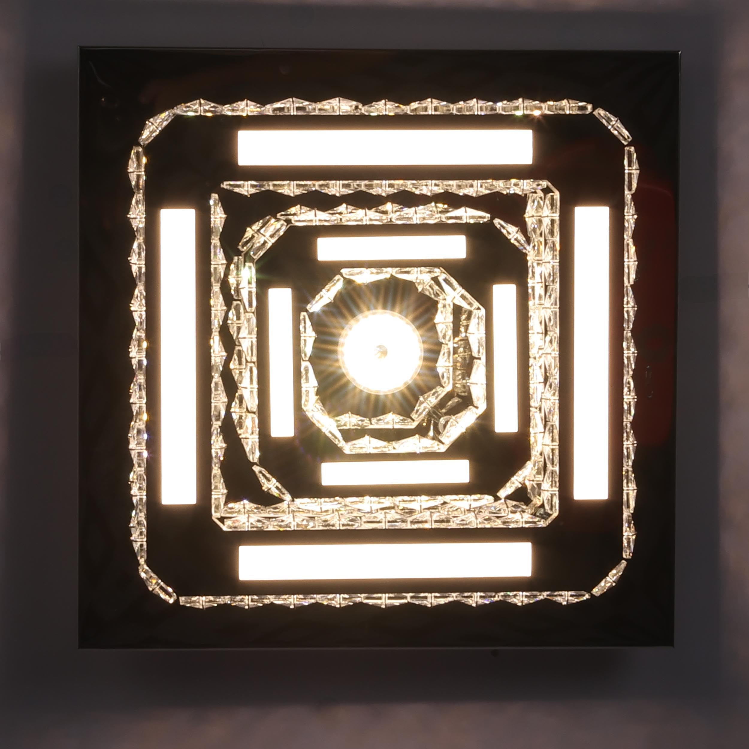 Lampa sufitowa LED, kryształowy żyrandol, 29 W, 2500 K, 4500 K, 6500 K, 2320 lm, nadaje się do sypialni, korytarzy i obszarów wejściowych, cokół sufitowy 30 cm (3 kolory światła, wersja