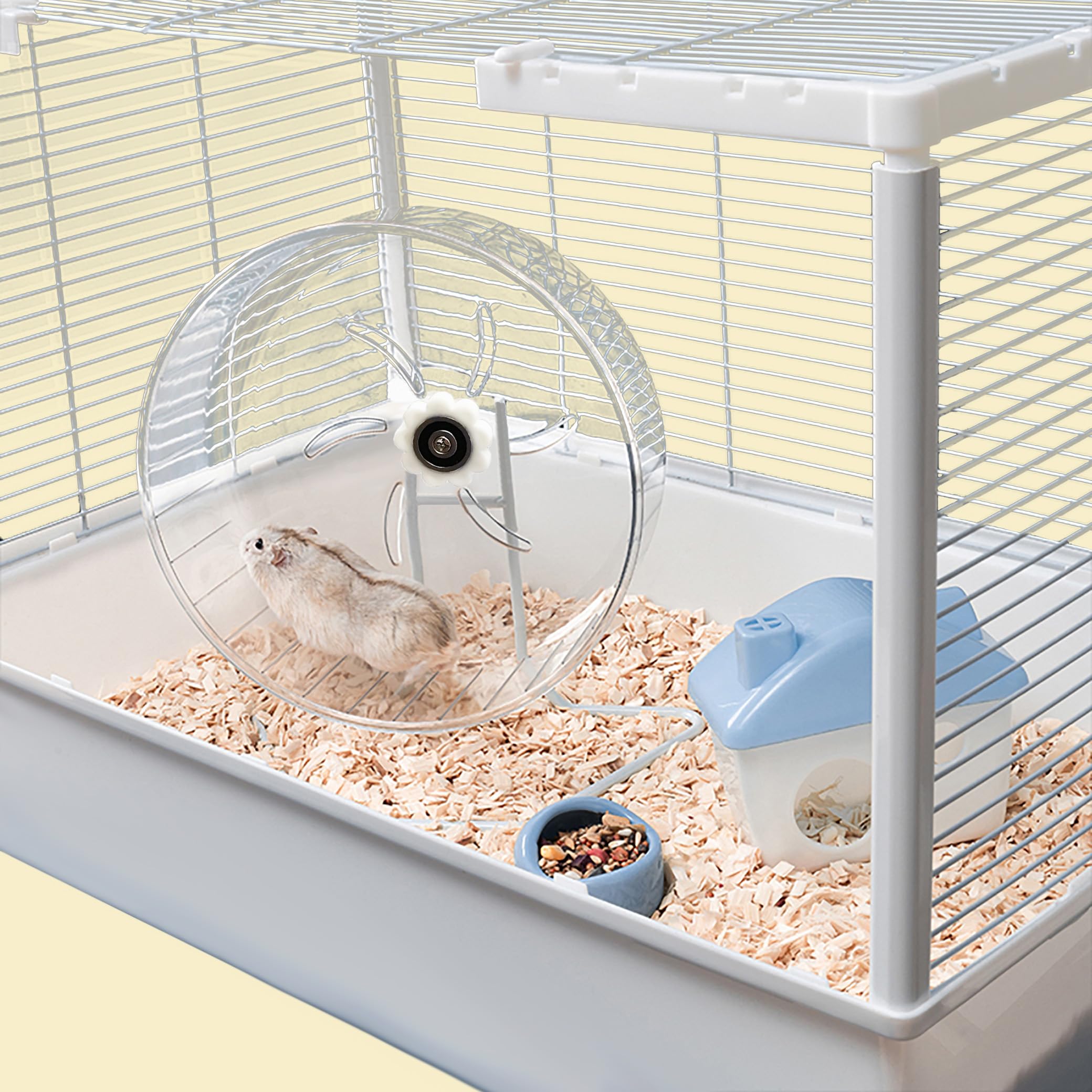 Ruota silenziosa per criceti, giocattolo per criceti, gabbie, accessori, 24 cm, con supporto in ferro, per piccoli animali, gerbilli, ricci, topi e topi siriani