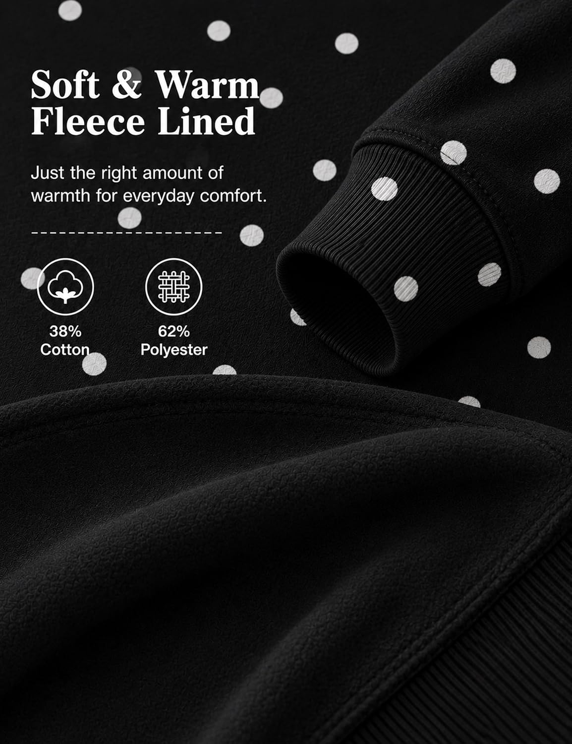 Lauweion Women Solid Basic Fleece Letter Loose Hoodie Sweatshirt Long Sleeve Kangaroo Pocket Drop Shoulder Pullovers Top image 4