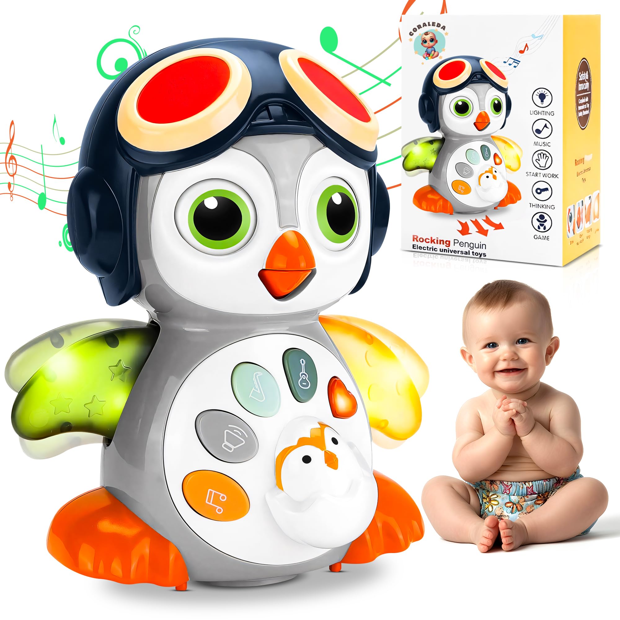 Pingüino Interactivo Bebe, atrapa al pinguino si Puedes Bautizo niña, Regalo de cumpleaños para niño, Juguetes para Gatear Bebe, Salva al pinguino, Regalo de Bautizo niño.