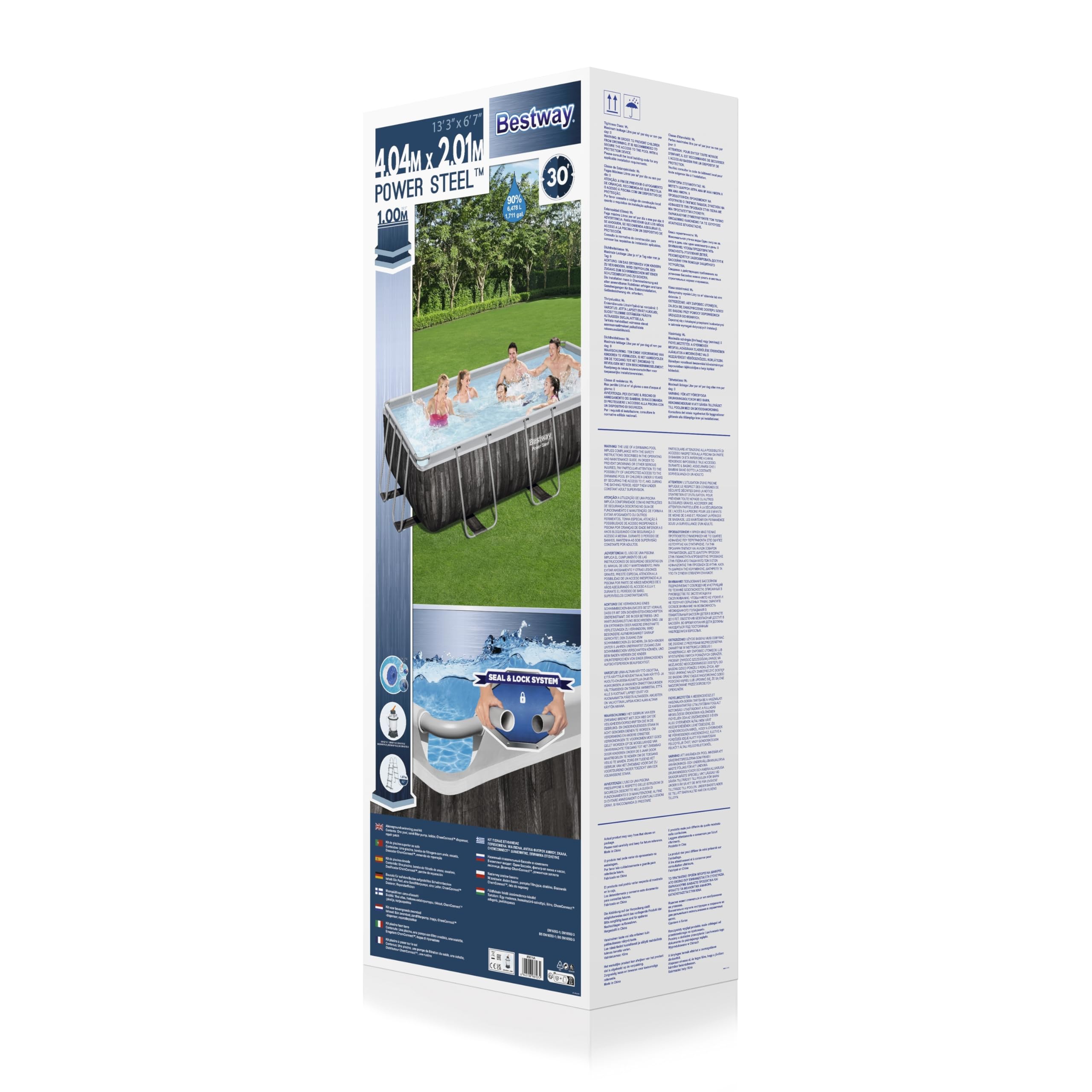 Bestway 5615A Piscina Fuori Terra Power Steel™ Rettangolare da 404x201x100 cm