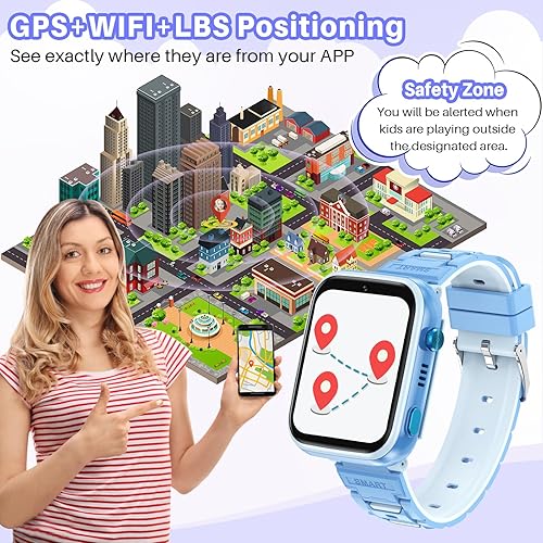 Miniatura 3 de cjc Reloj inteligente 4G para niños con rastreador GPS de tarjeta SIM, múltiples estilos de escritorio para elegir, llamadas bidireccionales,