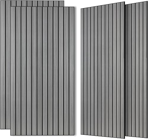 Miniatura 15 de Paquete de 10 paneles acústicos grandes de 47.2 x 23.6 pulgadas, panel acústico decorativo de pared, panel a prueba de sonido con acabado de grano