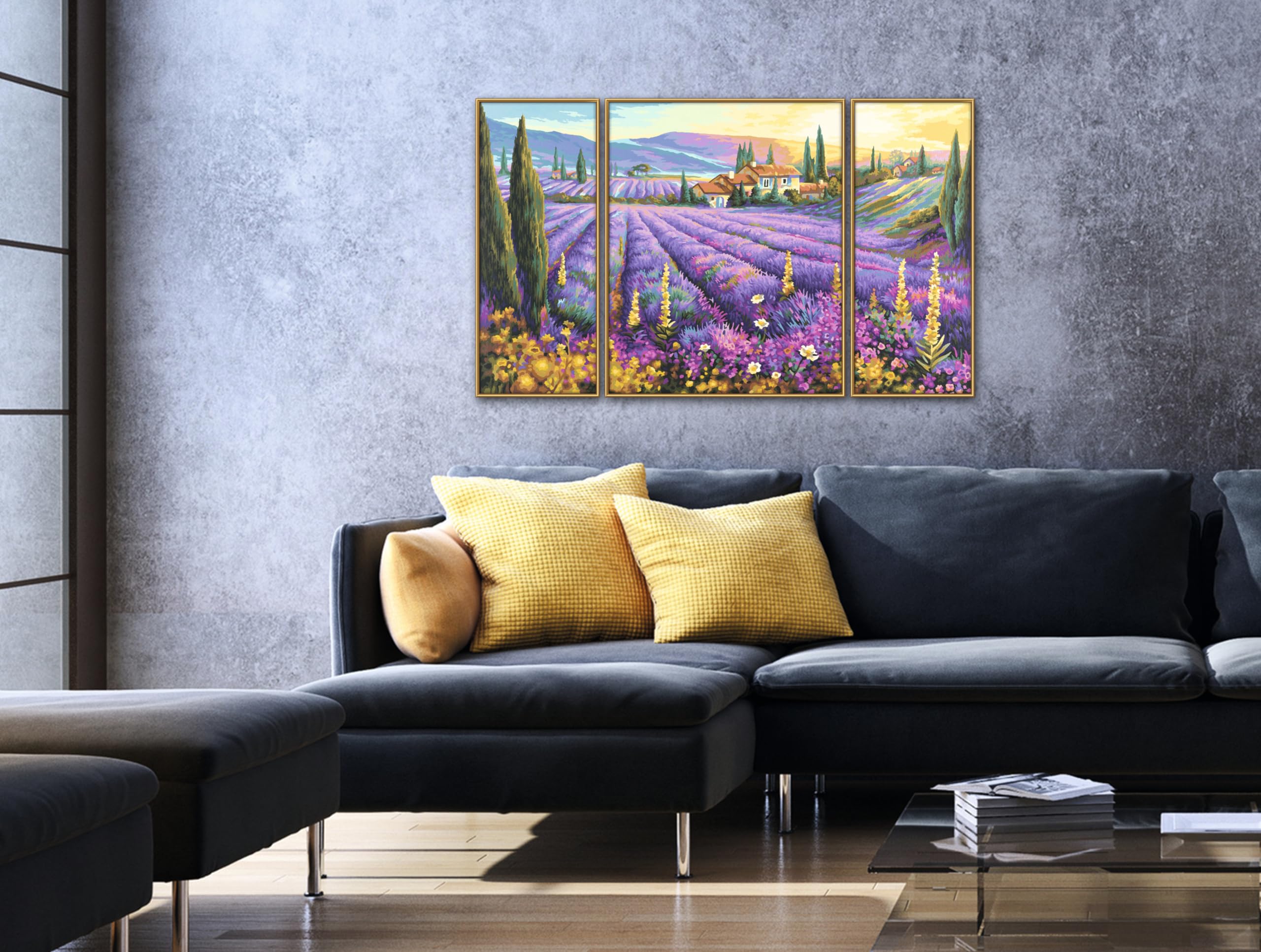 Schipper 609260604 Lavanda Campi di Lavanda Triptychon Paint By Numbers Board