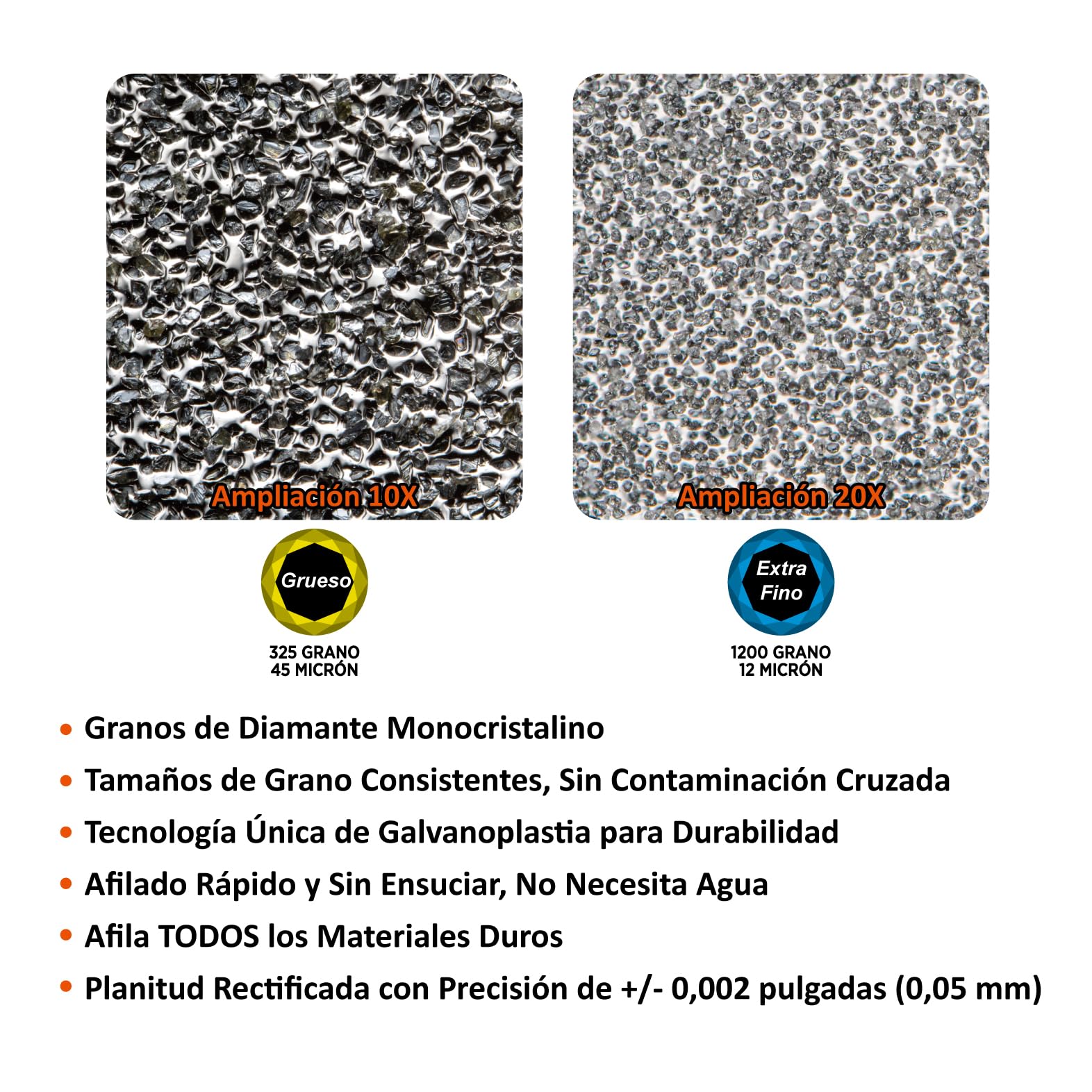 SHARPAL 162N Afilador con piedra de diamante para cuchillos con base de almacenamiento, y guía de ángulo, congrano 325, grano 1200 (203 mm x 76 mm)
