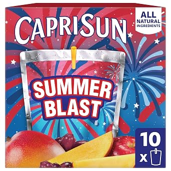 Capri Sun Juice Drink Blend, Summer Blast Passion Fruit Mango, 6 fl oz | No Artificial Colors, Fruity Summer Sip, All Natural Ingredients, Pouches for Convenience