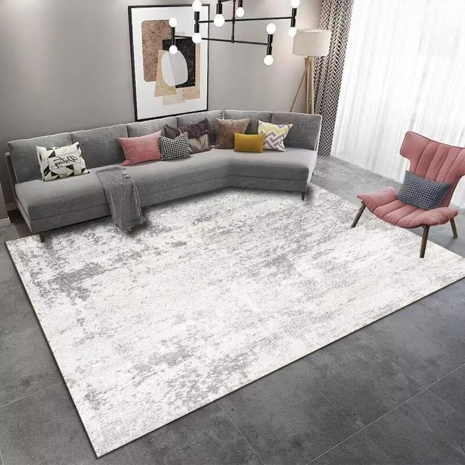 Tapis de salon délavé à l'encre 80x120 cm lavable pour table basse