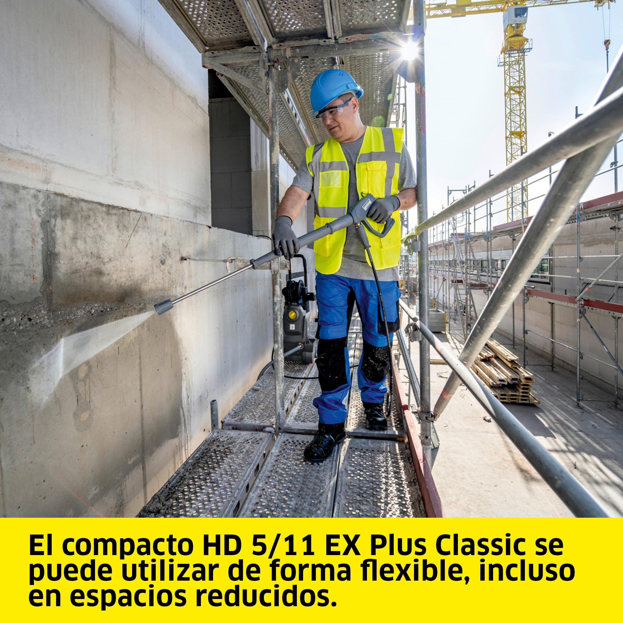 Kärcher limpiadora de Alta presión de Agua fría HD 5/11 EX Plus Classic, presión de Trabajo: 110 Bar, caudal: 500 l/h, Peso: 21 kg, Manguera: 8 m, Boquilla Turbo, enrollador de mangueras