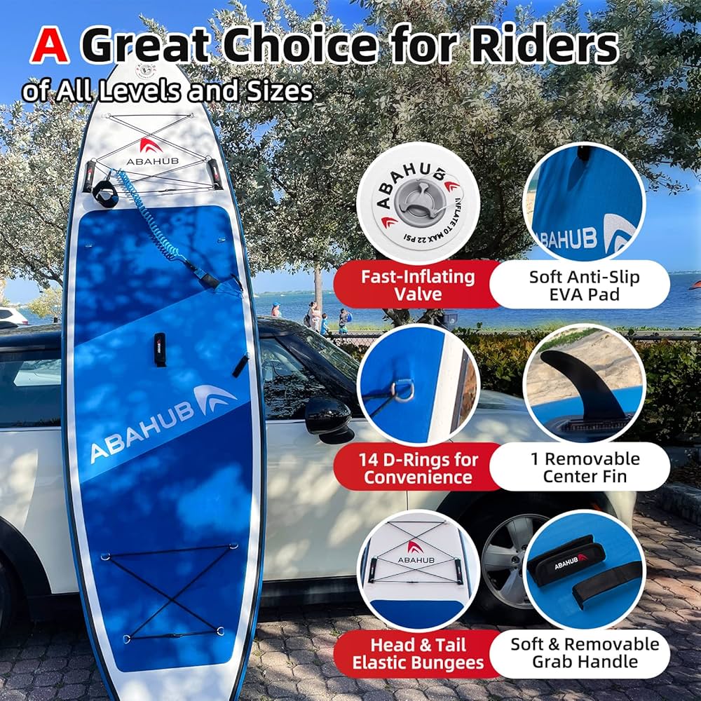 Abahub sup 中古ボード インフレータブル 全長320cm パドル他付き Amazon | Abahub インフレータブル パドルボード 長320cm 幅78cm 厚