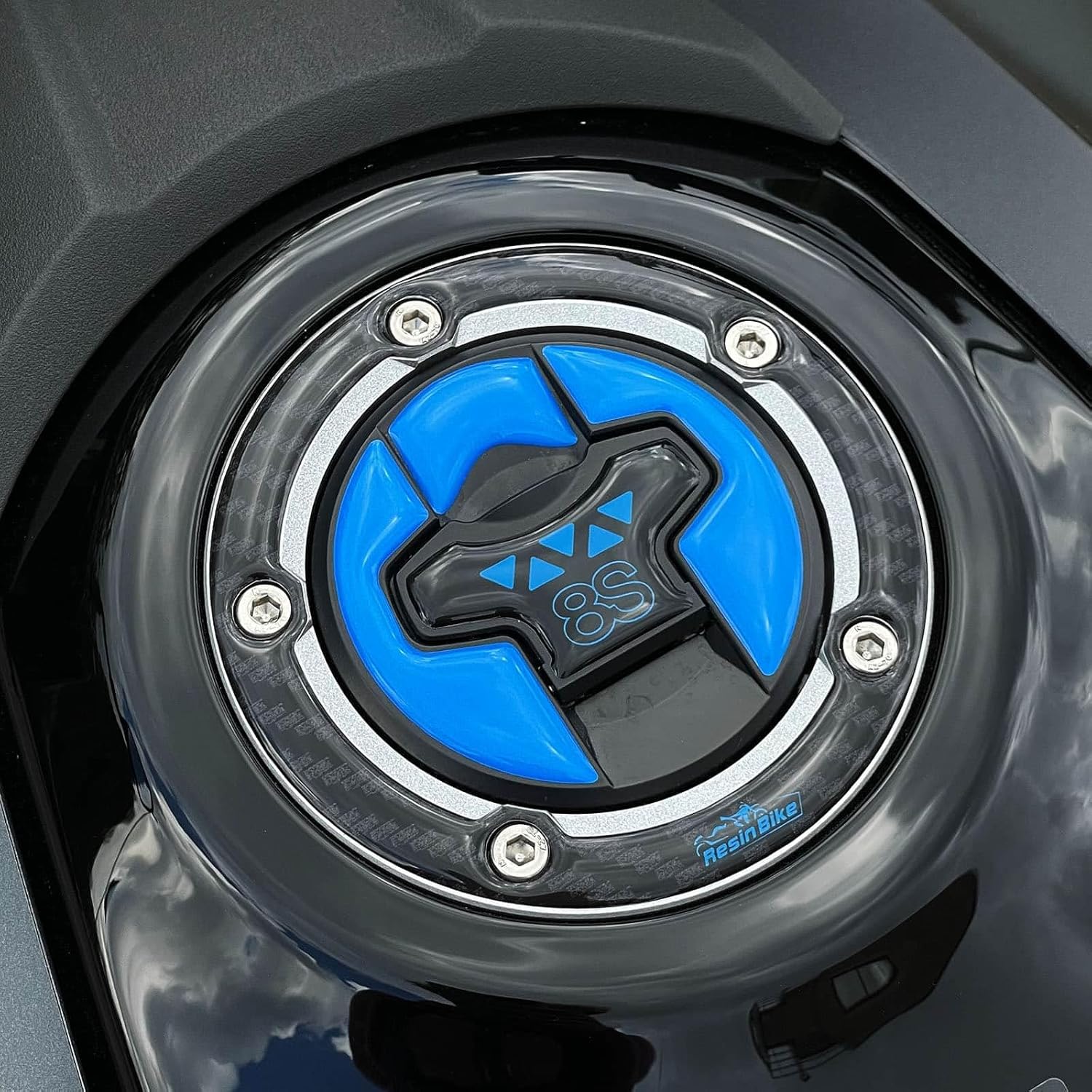 Resin Bike Motorcycle 3D Stickers Compatible with Suzuki GSX 8S 2023-2026. Side Motorcycle Protections from Impact and Scratches. Pair of Resin Stickers - Made in Italy