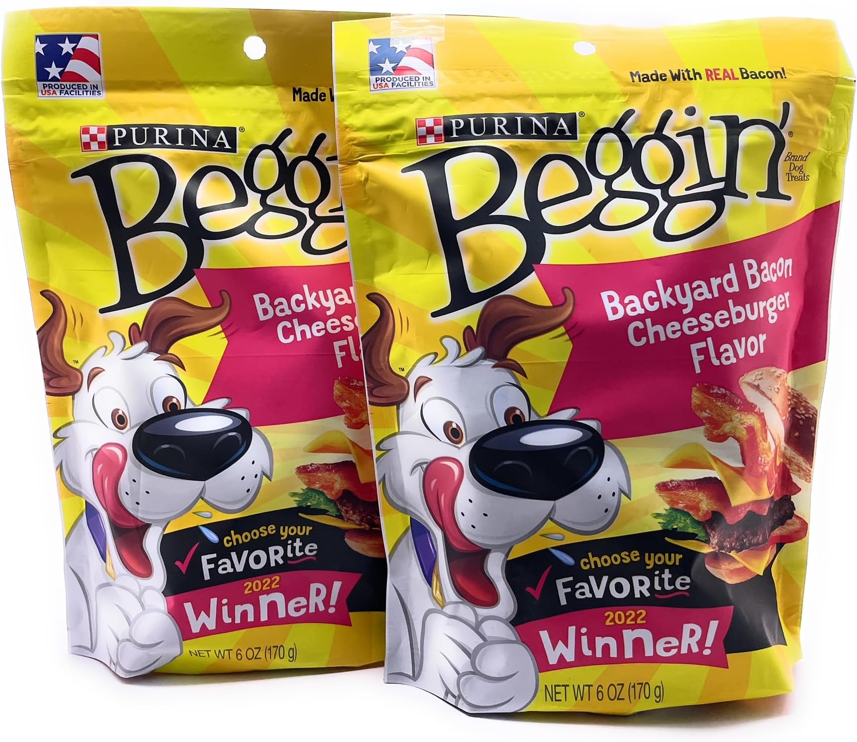 Beggin Strips Backyard Bacon Cheeseburger Flavor Dog Treats (6 oz) – Pack of 2