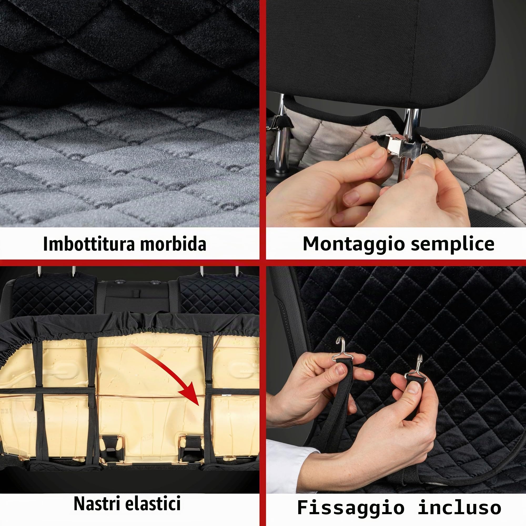 Walser Car Seat Cover Luxor, coprisedile universale per sedili posteriori, protezione per sedili posteriori incl. rivestimento antiscivolo