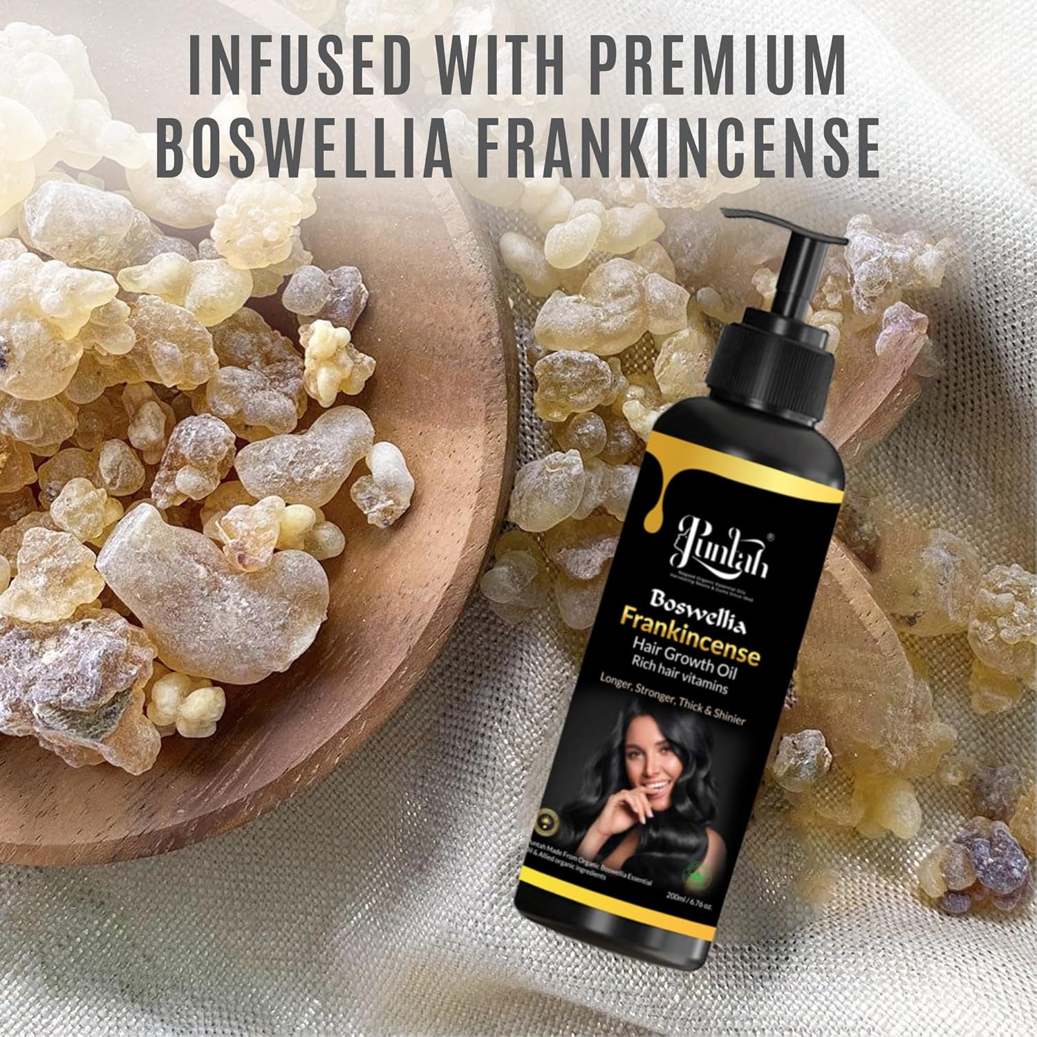 Frankincense Hair Growth Oil 200ml | Hair growth | Blend with Rosemary, Blackseed & Coconut Oil – Supports Thicker, Stronger Hair – For All Hair Types.