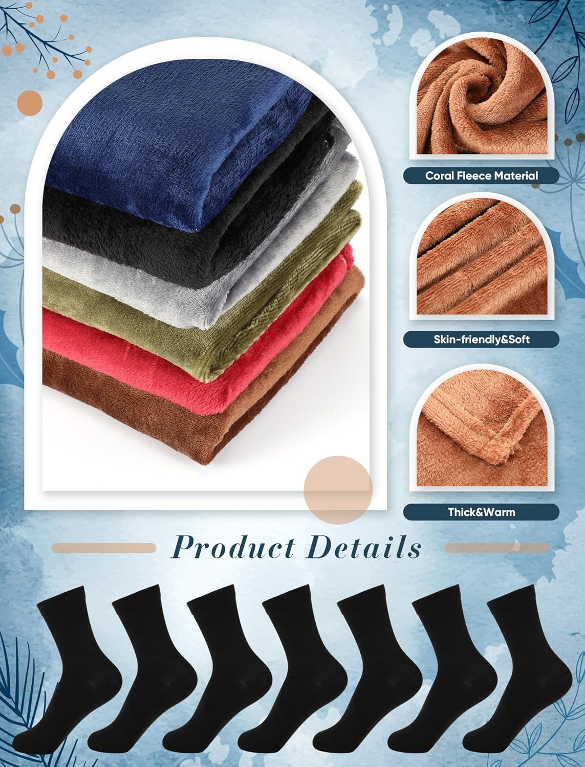 Suhine 144 Pieces Homeless Care Package Supplies Bulk Winter Beanies Gloves, Socks, Coral Fleece Blankets, Drawstring Bags, Neck Warmers Unisex for Winter Homeless Care - Image 4