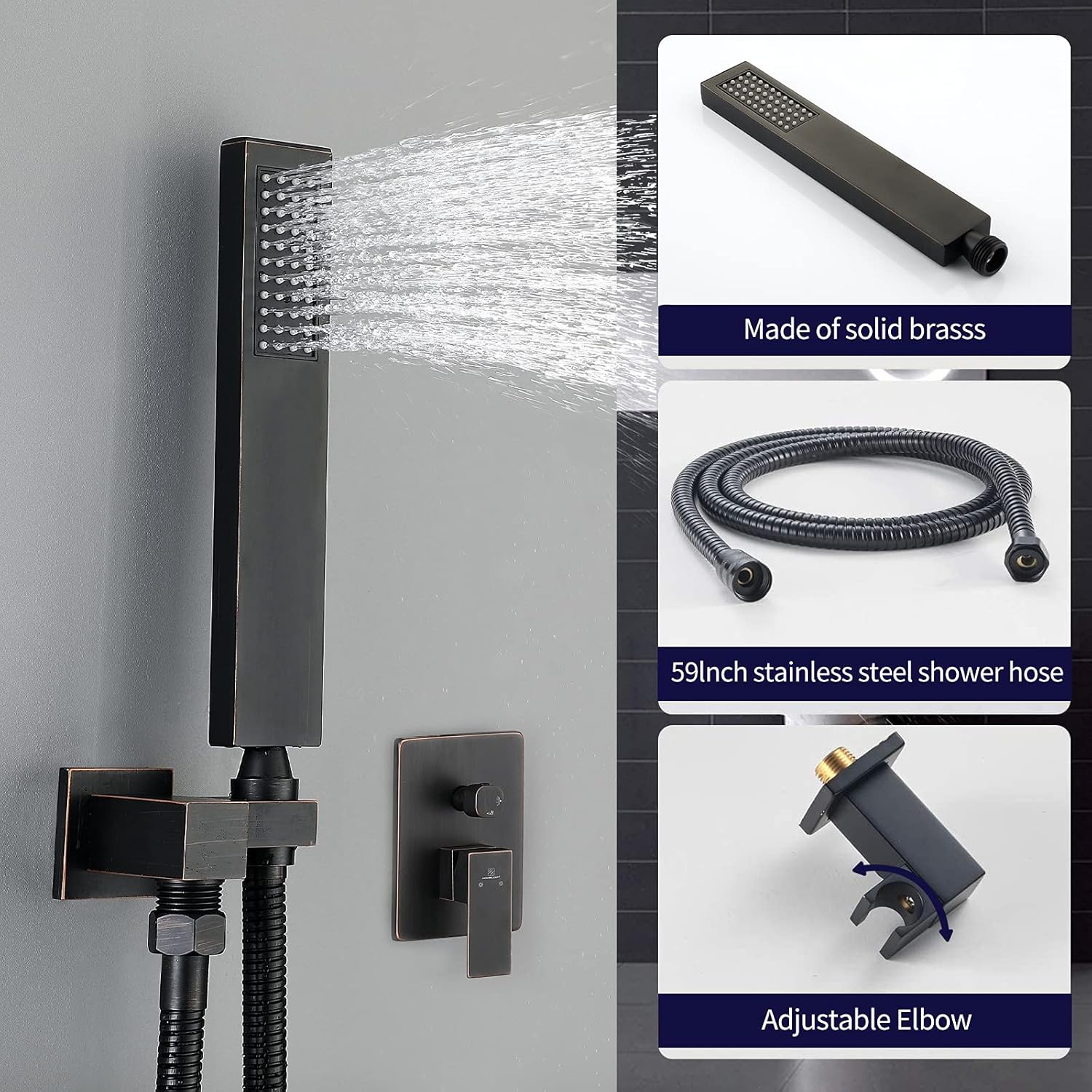 Bеѕt Rеvіеw HOMELODY Shower System Oil Rubbed Bronze,10 Inches Rainfall Shower Head with Handheld Shower Spray,Rain Shower Faucets Sets Complete with Pressure Balance Valve,Wall Mounted Shower Fixtures with Hose