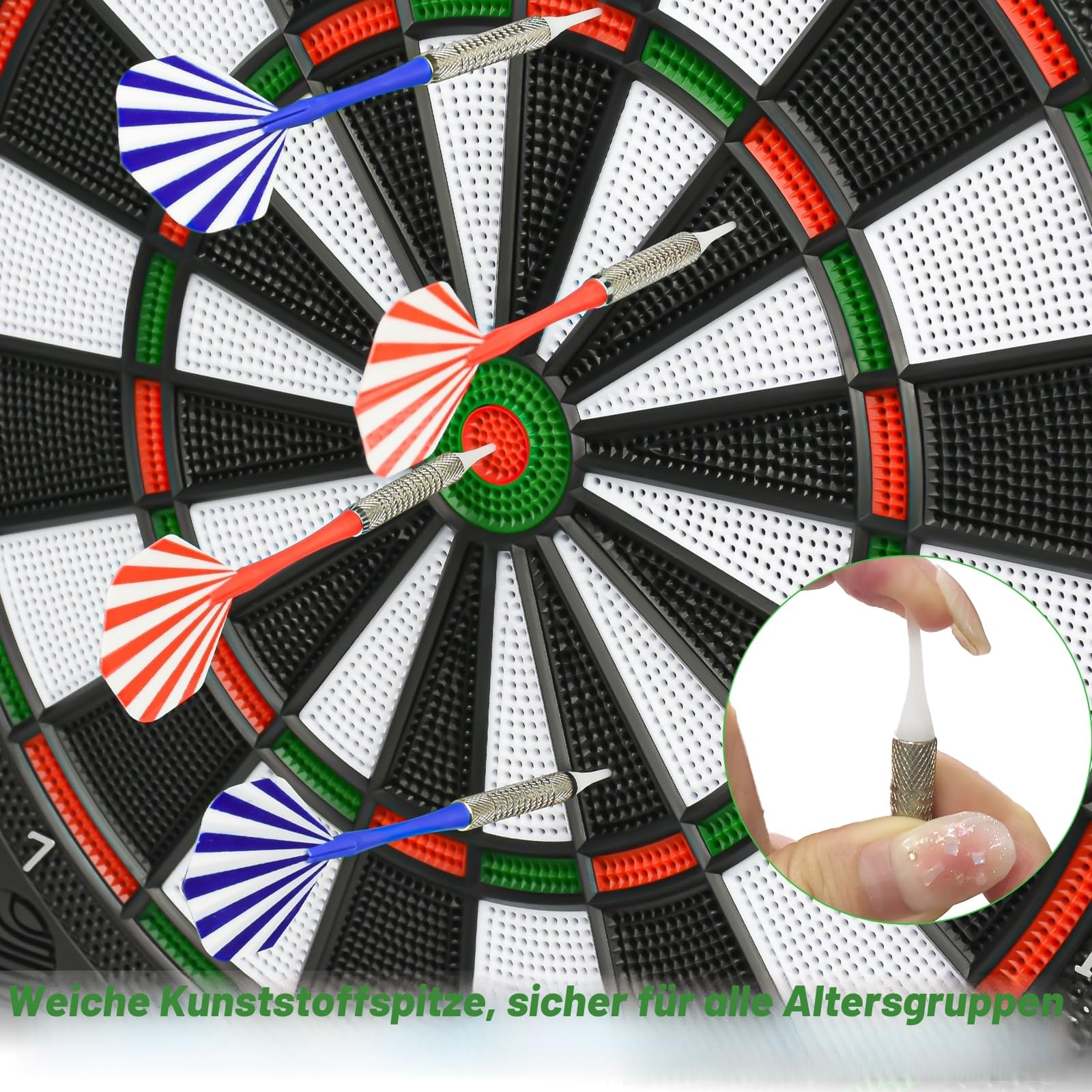 Elektronische Dartscheiben für Erwachsene und Kinder mit digitaler LED-Punkteanzeige und Soft-Tip-Dart-Spitzen, automatisches elektronisches Punktespiel mit 28 Spielen, 159 Modi, geeignet