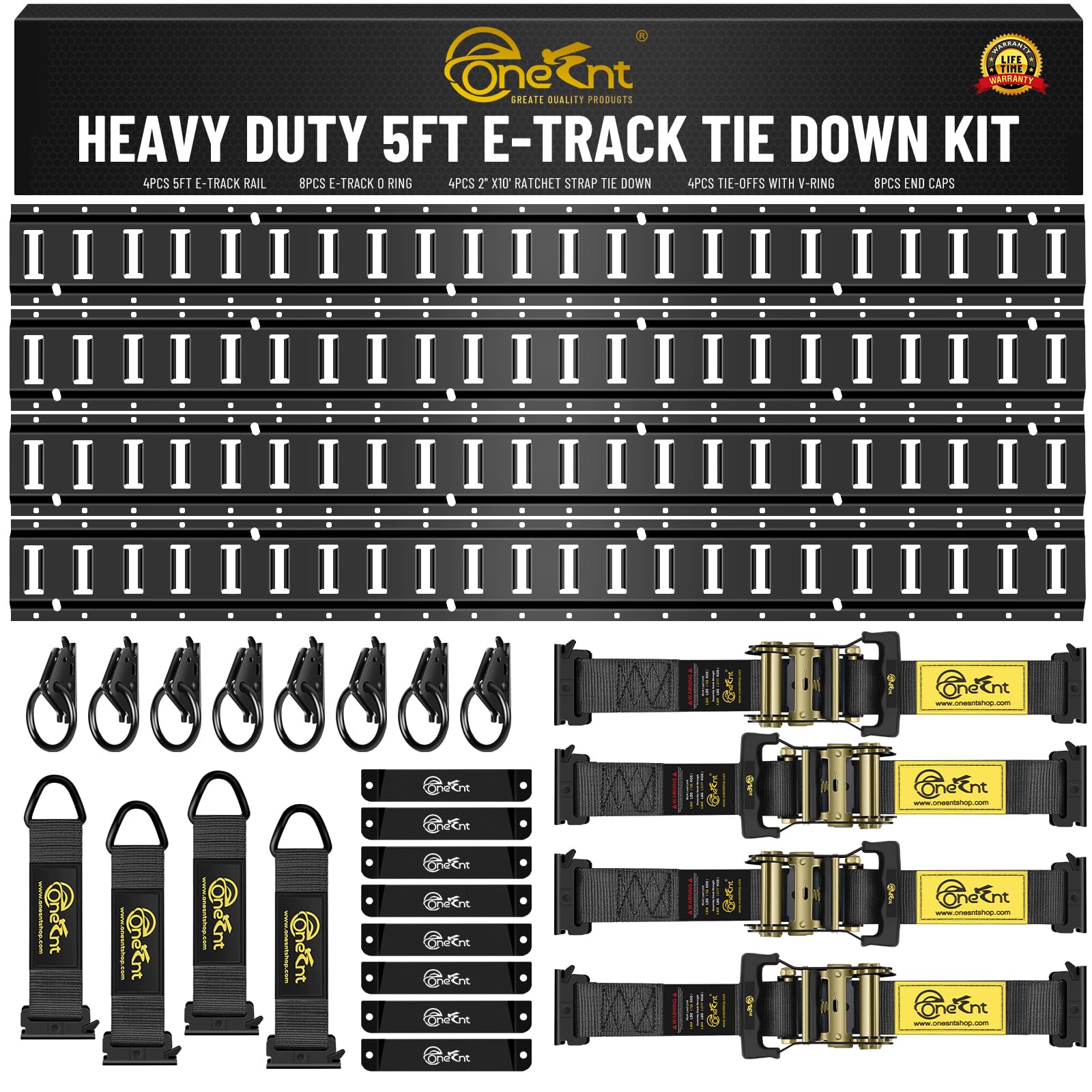 Photo 1 of Onesnt 5-FT E-Track Rail Tie Down Kit (28-Piece)