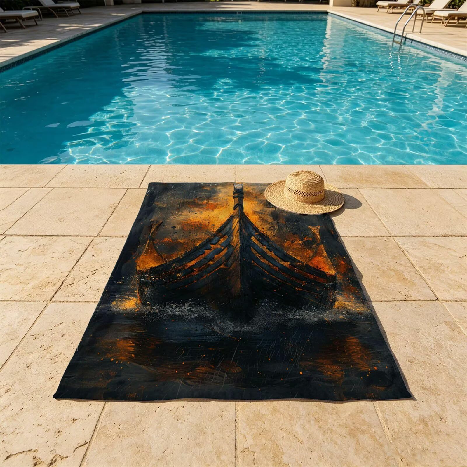 Bote Toalla Playa 160x220 Resistente a la arena Secado rápido Ligero, Toalla Playa Grande 220 x 160cm Suave Cómodo como Gym Yoga Sauna Toallas Baño Grandes Exterior Travel Essentials Paisaje XTLS-6901