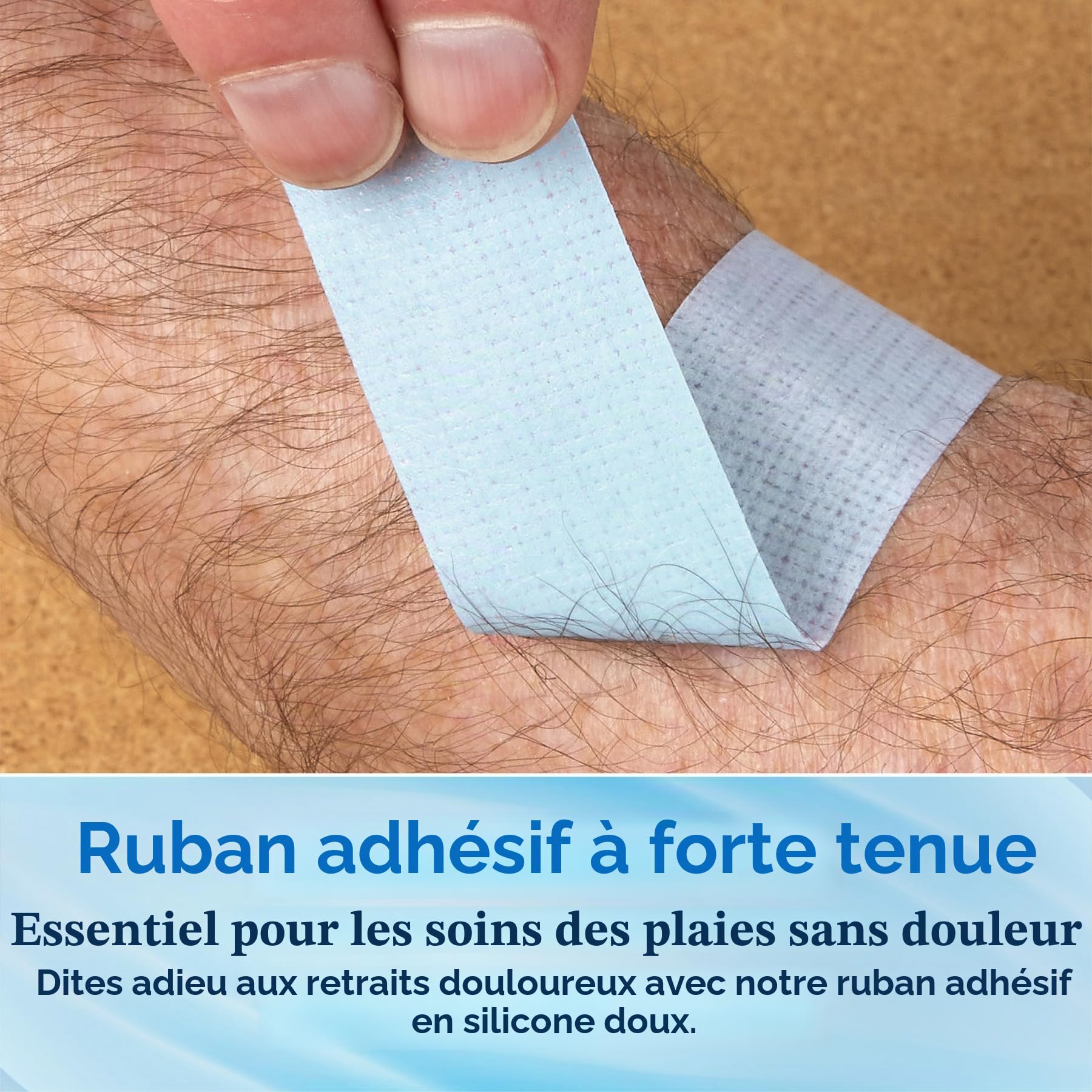 Rouleau de ruban adhésif MEDca pour peaux sensibles à faible traumatisme, 1 pouce x 4 mètres, paquet de 2 rouleaux