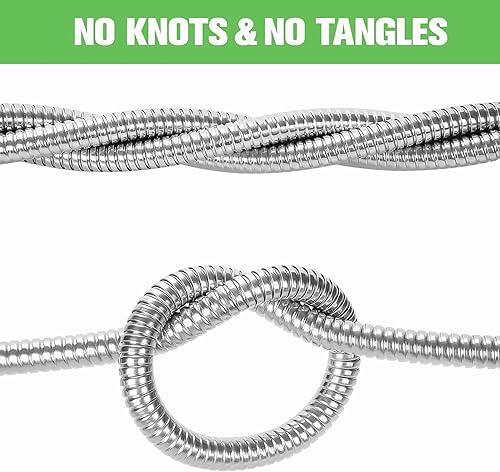 Miniatura 5 de Manguera de jardín de metal expandible de 15 pies, manguera de jardín ligera de acero inoxidable 304 con boquilla de 8 funciones, manguera de agua