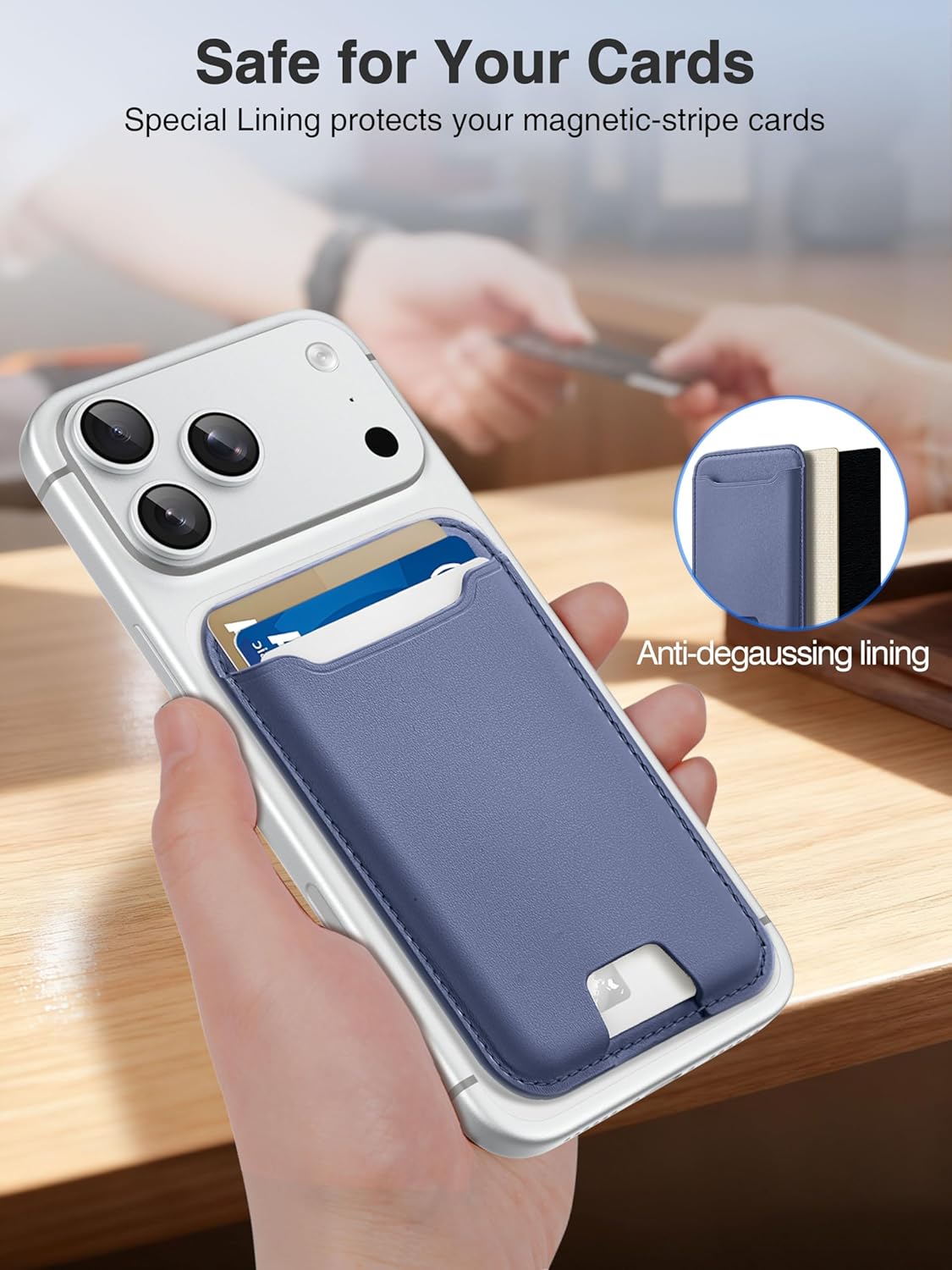 TopMade for Magsafe Wallet, Strongest Magnetic Card Holder for iPhone 17, iPhone 16/15/14/13/12 Series, Leather Magnetic Phone Wallet with Powerful Magnet, Card RFID Blocking, Fit 4 Cards, Purple - Image 5