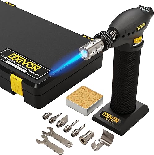 Vista 8 de LEXIVON Kit multifunción de antorcha de butano Estación de soldadura de autoencendido, prémium, con llama ajustable Grado Profesional