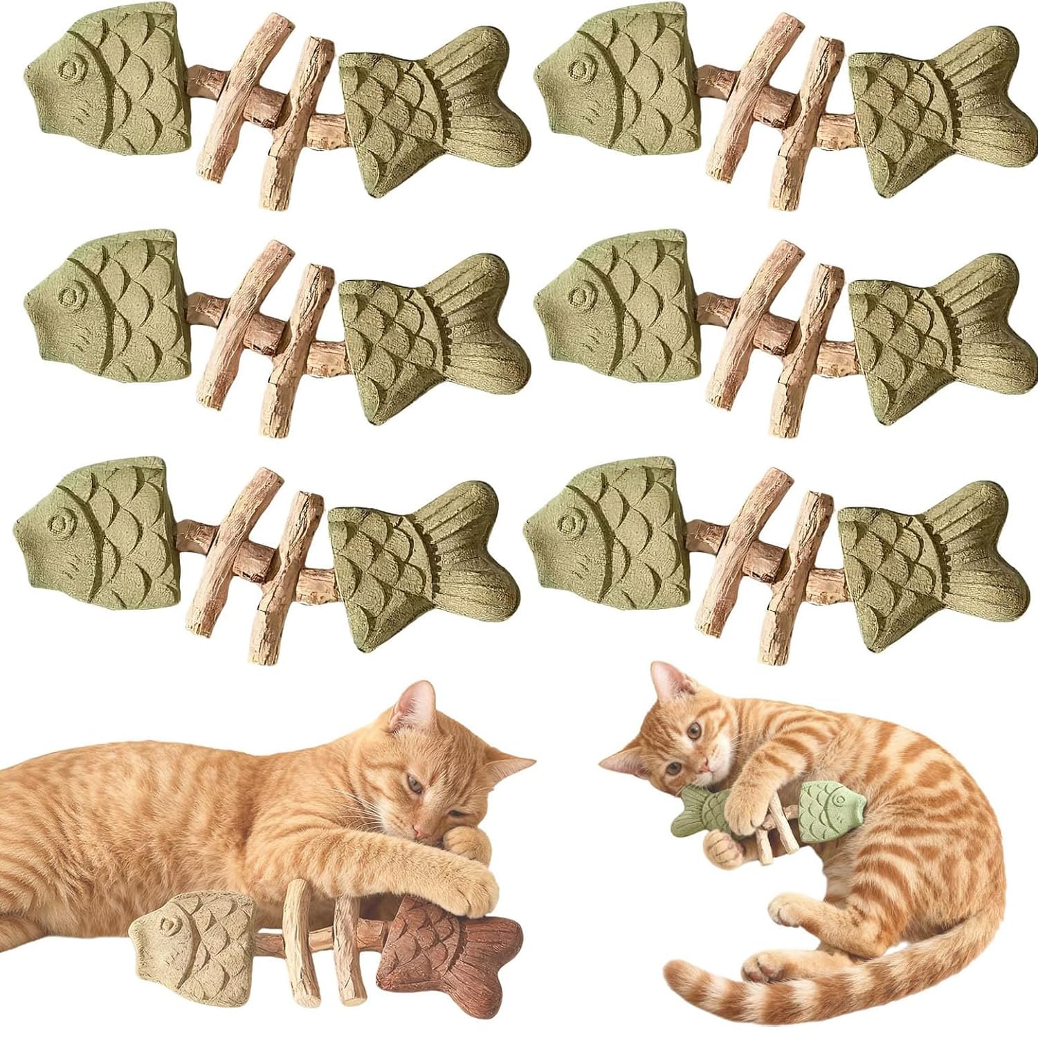 Bâtonnet dentaire chat arête de poisson x6 pour occuper vos après-midis
