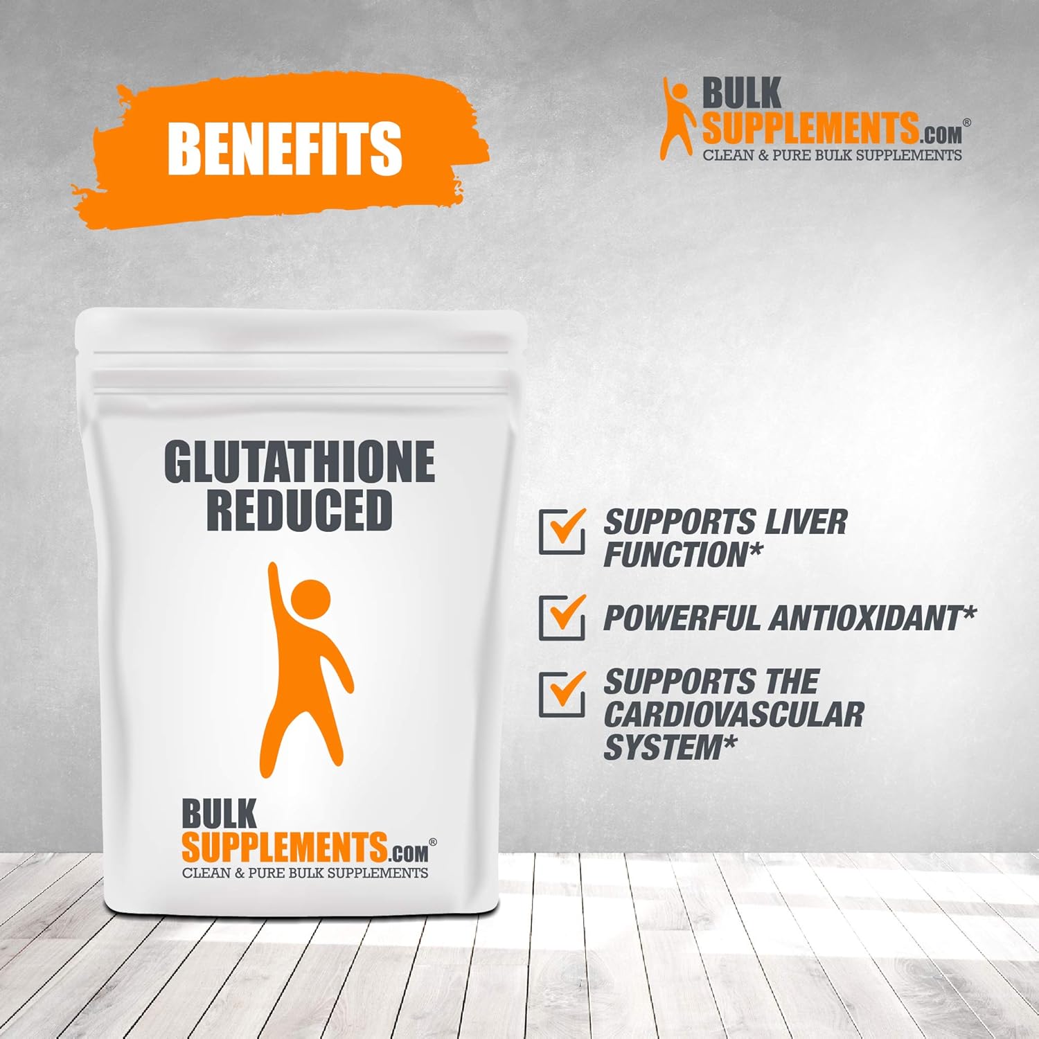 BulkSupplements Glutathione Reduced Powder - Liver Support Supplement - Antioxidants Supplement (500 Grams - 1.1 lbs) : Health & Household