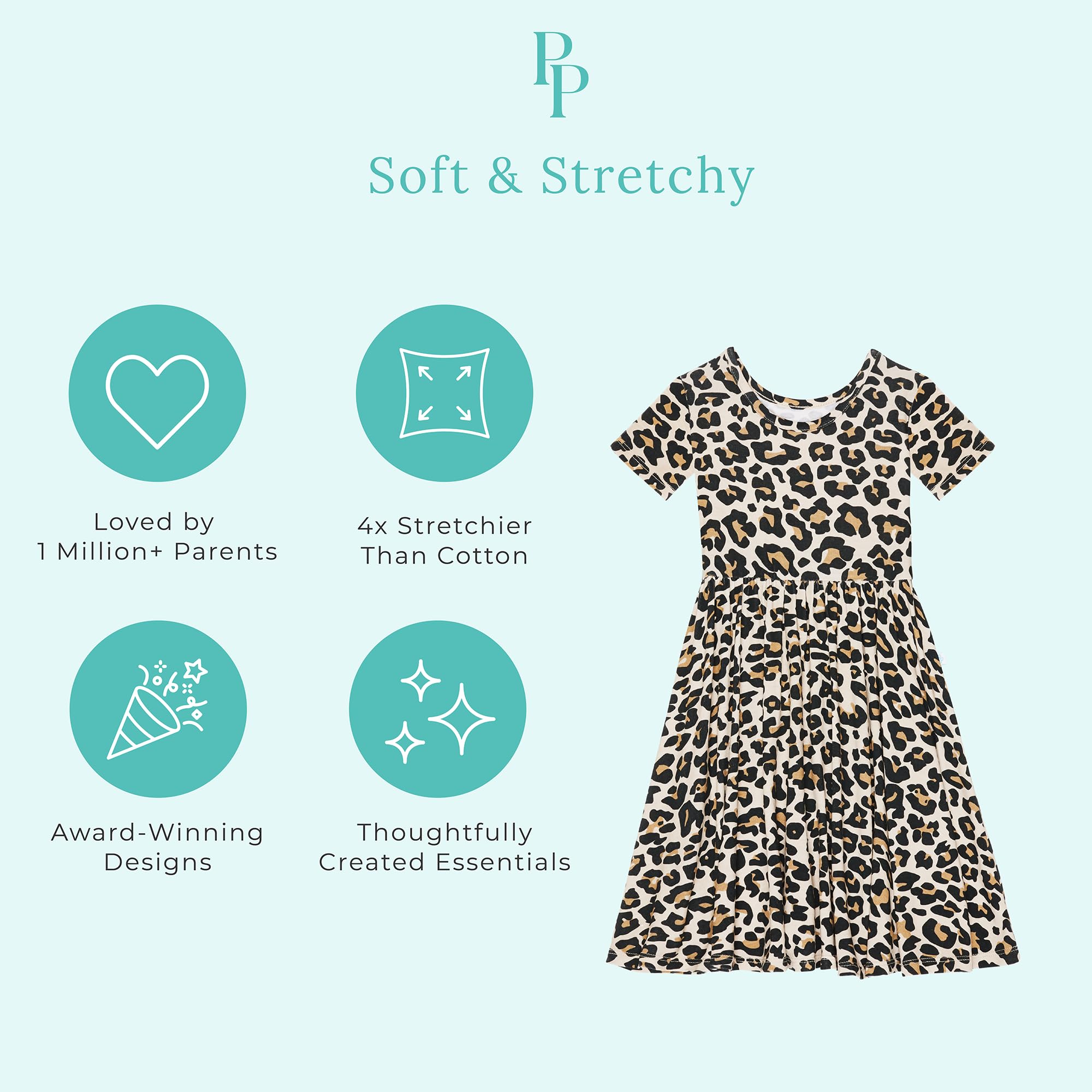 Posh Peanut Little Girls Dresses - Ruffled Toddler Twirl Dress & Summer Clothes for Girls Made with Viscose from Bamboo
