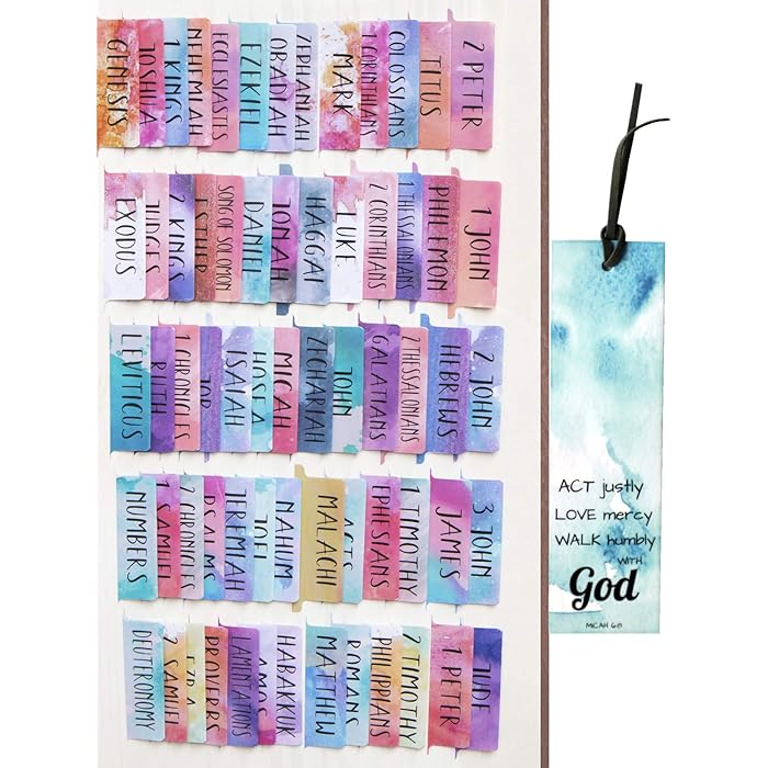 Buy Watercolor Laminated Bible Tabs (Large Print, Easy to Read ...