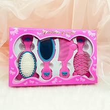 4pcs Mini Wet Hair Brush Hair Comb Set Girls Kids Women Gift Small Cute Hair Comb Hair Brush Handheld Mirror Set Travel Tangle Free Comb Massage Hair Brush with Air Cushion Rpink