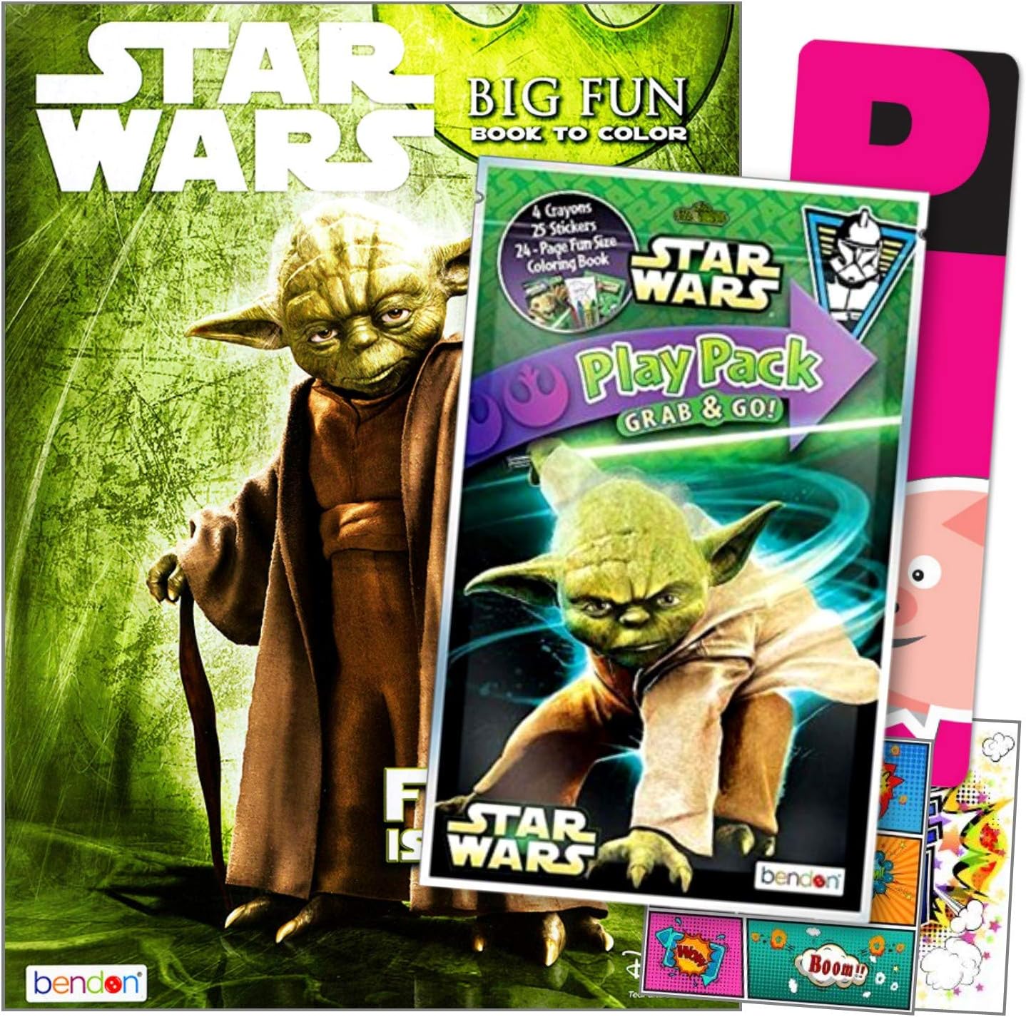 Star Wars Yoda Coloring Book Pack with Stickers Bundle Includes Separately Licensed GWW Reward Stickers and Bookmark for Kids