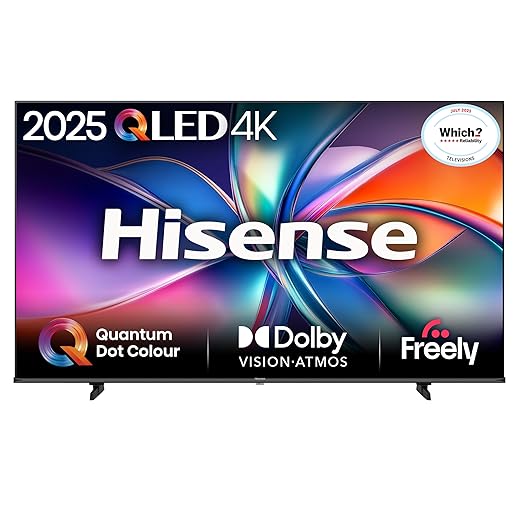 Hisense 85" 85E7QTUK QLED Smart AI TV - 4K Direct Lit Viewing, Quantum Dot Colour, Hi-View AI Engine, Dolby Vision, Dolby Atmos with Freely, Disney +, YouTube, Netflix