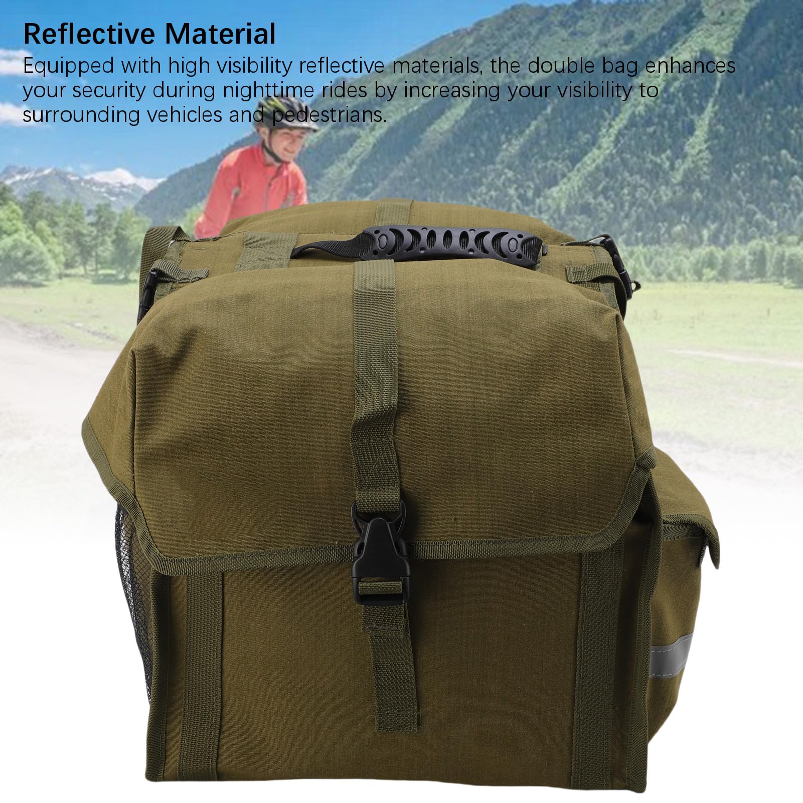 Borsa Doppia per Seggiolino Bici in Tela Impermeabile con Grande capacità per Ciclismo e Viaggio, Borsa per Portapacchi Posteriore (30 litri)