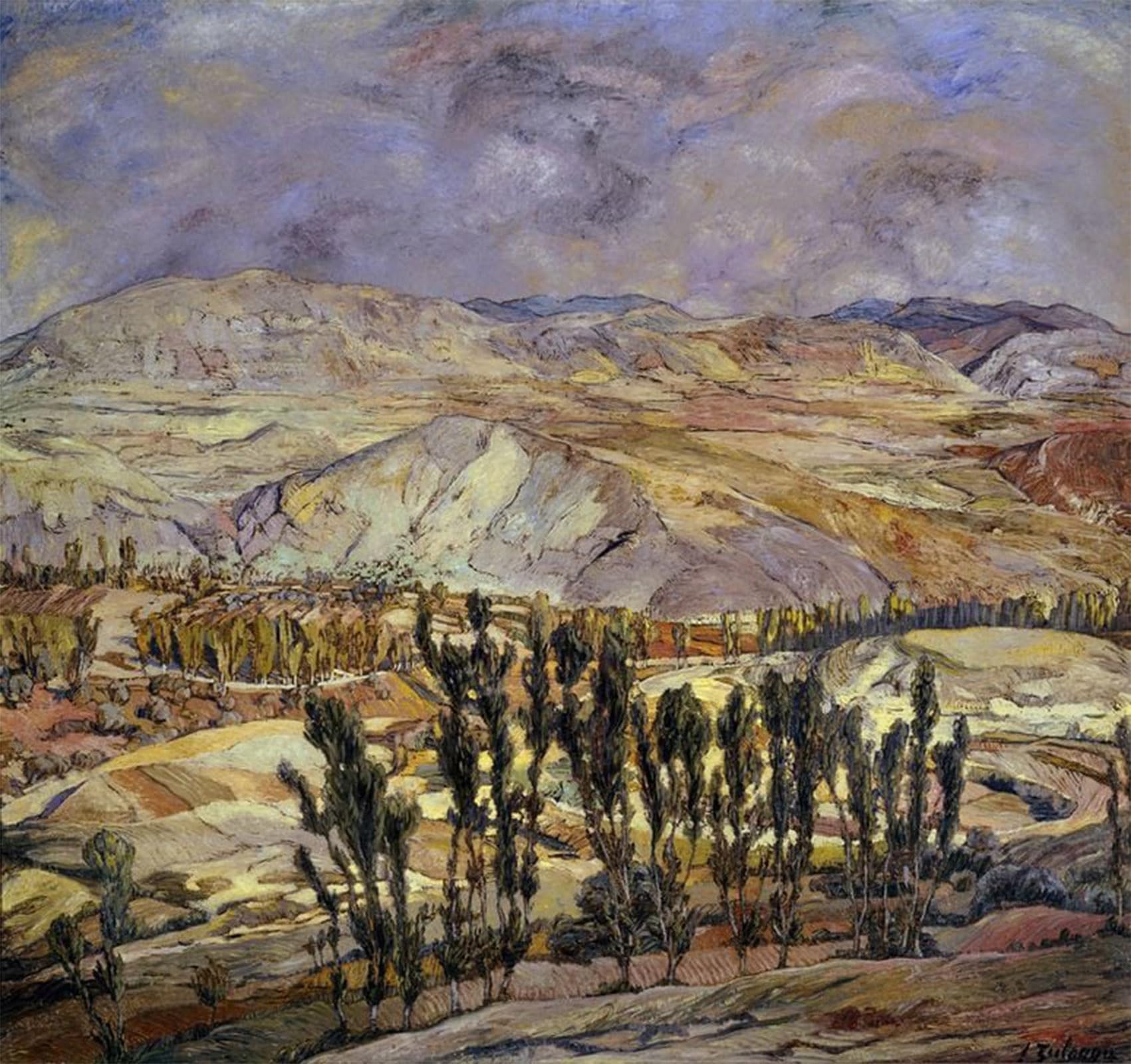 ARTXLXXBN Famous Print Painting Colorful Art Print Landscape in Calatayud’ by Ignacio Zuloaga Y Zabaleta Canvas Art Decorations for Home Decor 60x90cm