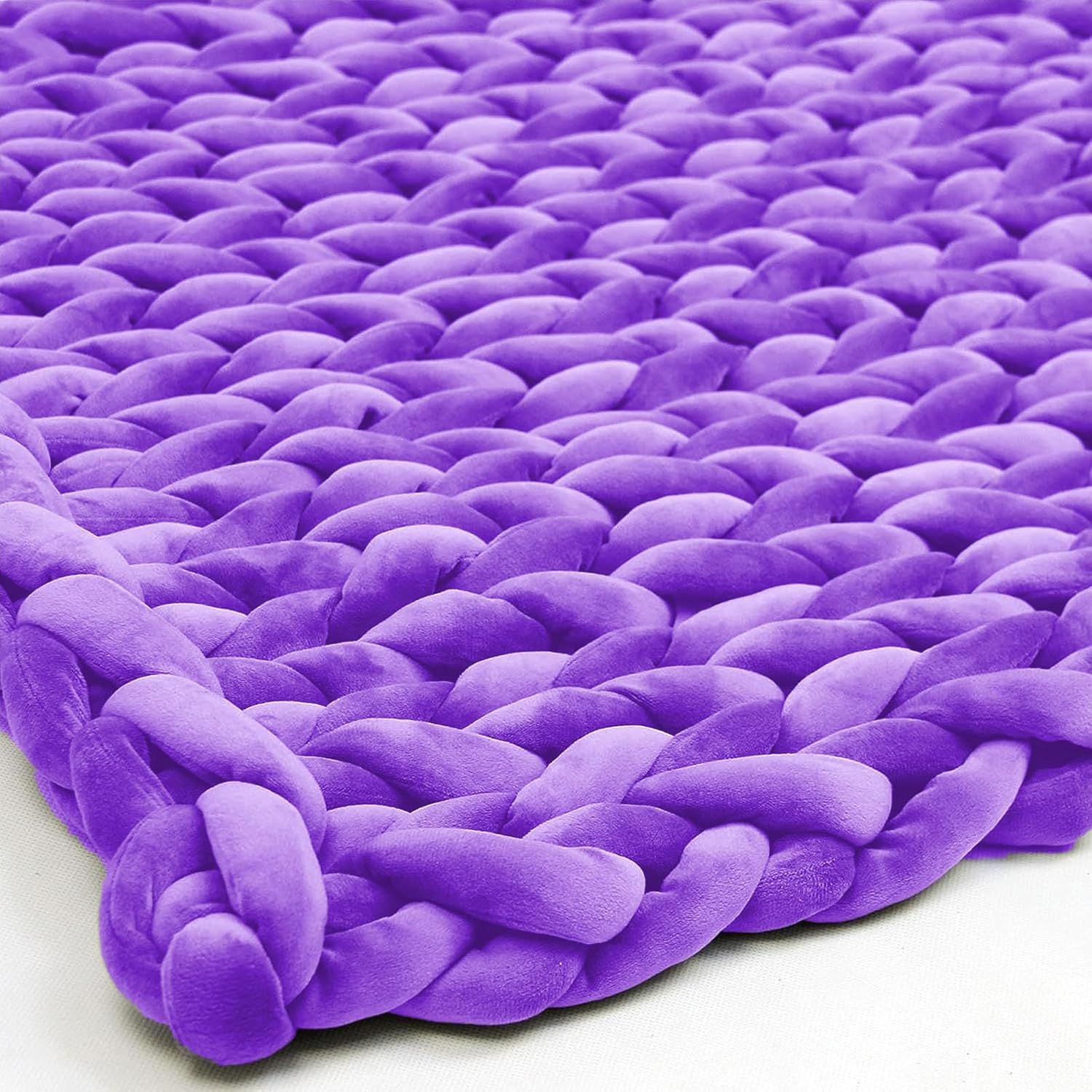 Velvet Chunky Yarn – Machine Washable Jumbo Tube Yarn for Arm Knitting, No Needles DIY, Super Soft Bulky Velvet Yarn for Blanket, Pet Bed, Rug, Pillow, Beginner Friendly(DarkViolet 2.2lb)