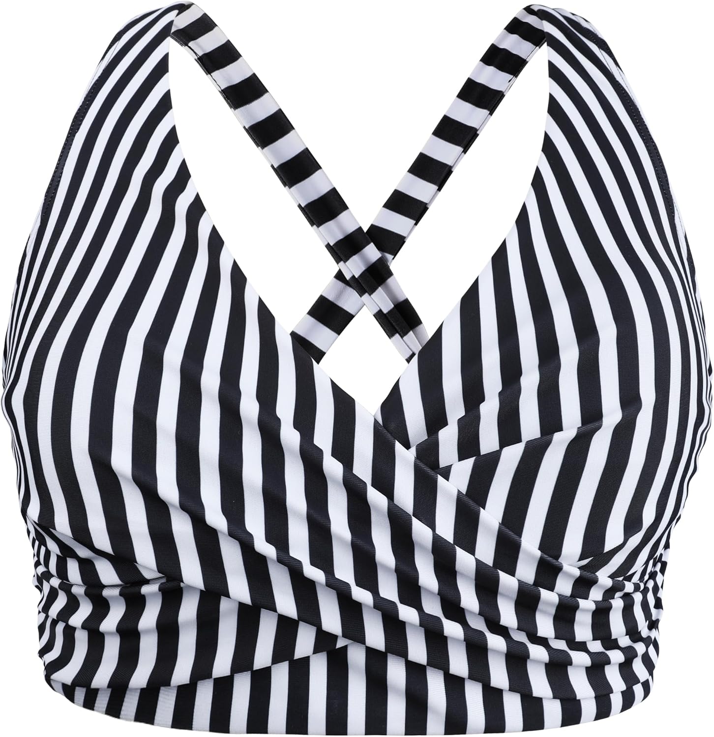 Hilor Women's Push Up Bikini Top Underwire Swimsuits Twist Front Bikini Bathing Suit Tops Sexy V Neck Swim Top Only
