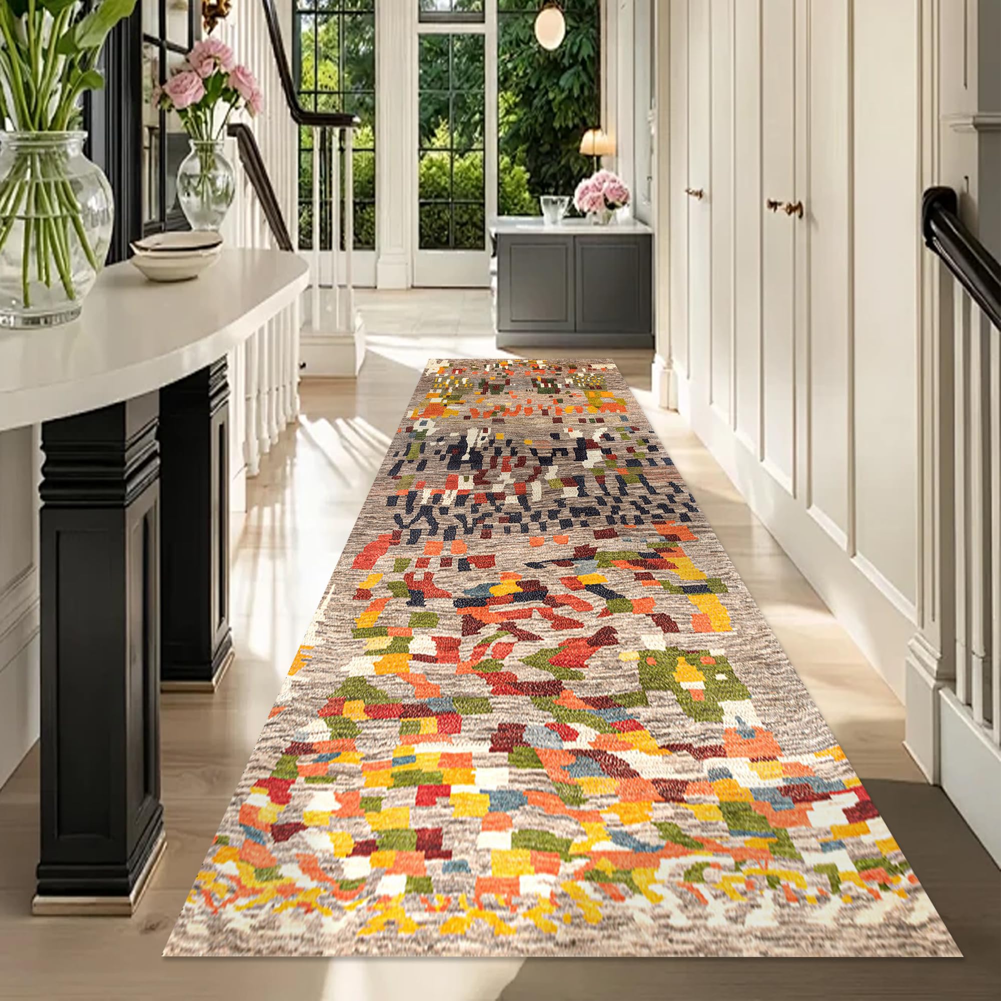 Alfombra de pasillo anti resbalones con base de goma lavable de 40x180 cm