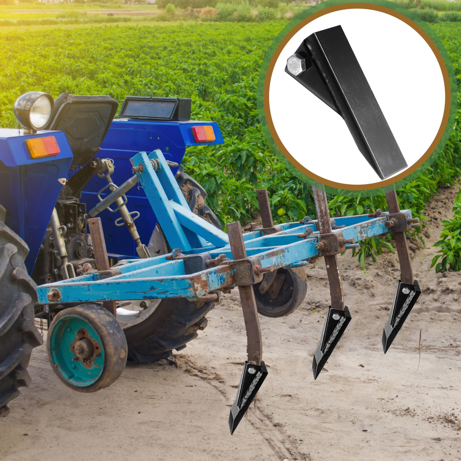 Box Blade Scarifier Shank – 4-Hole 18" Carbon Steel Ripper Shank With Removable Teeth & Pins, Adjustable For Tractor Landscape Grading (1pc Set)
