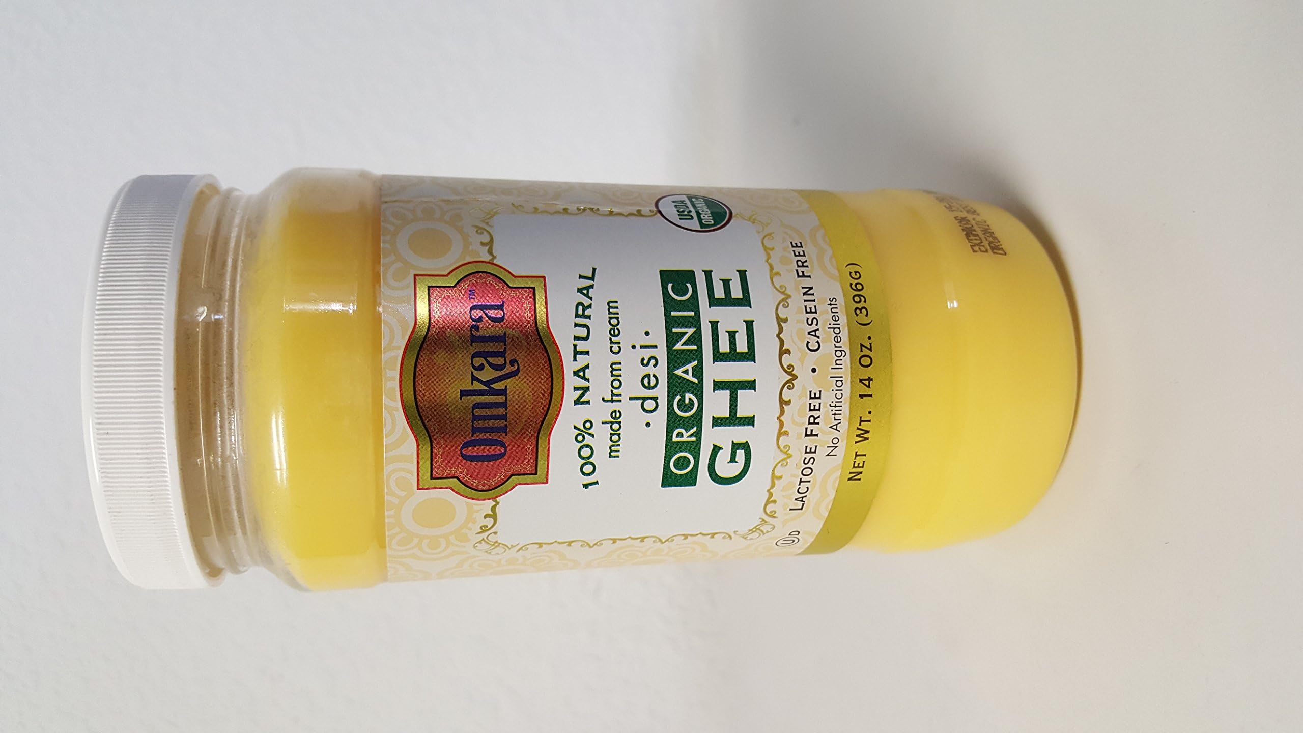 Omkara 100% Natural USDA Organic Ghee, Clarified Butter - 14 Oz. (14 Oz. )