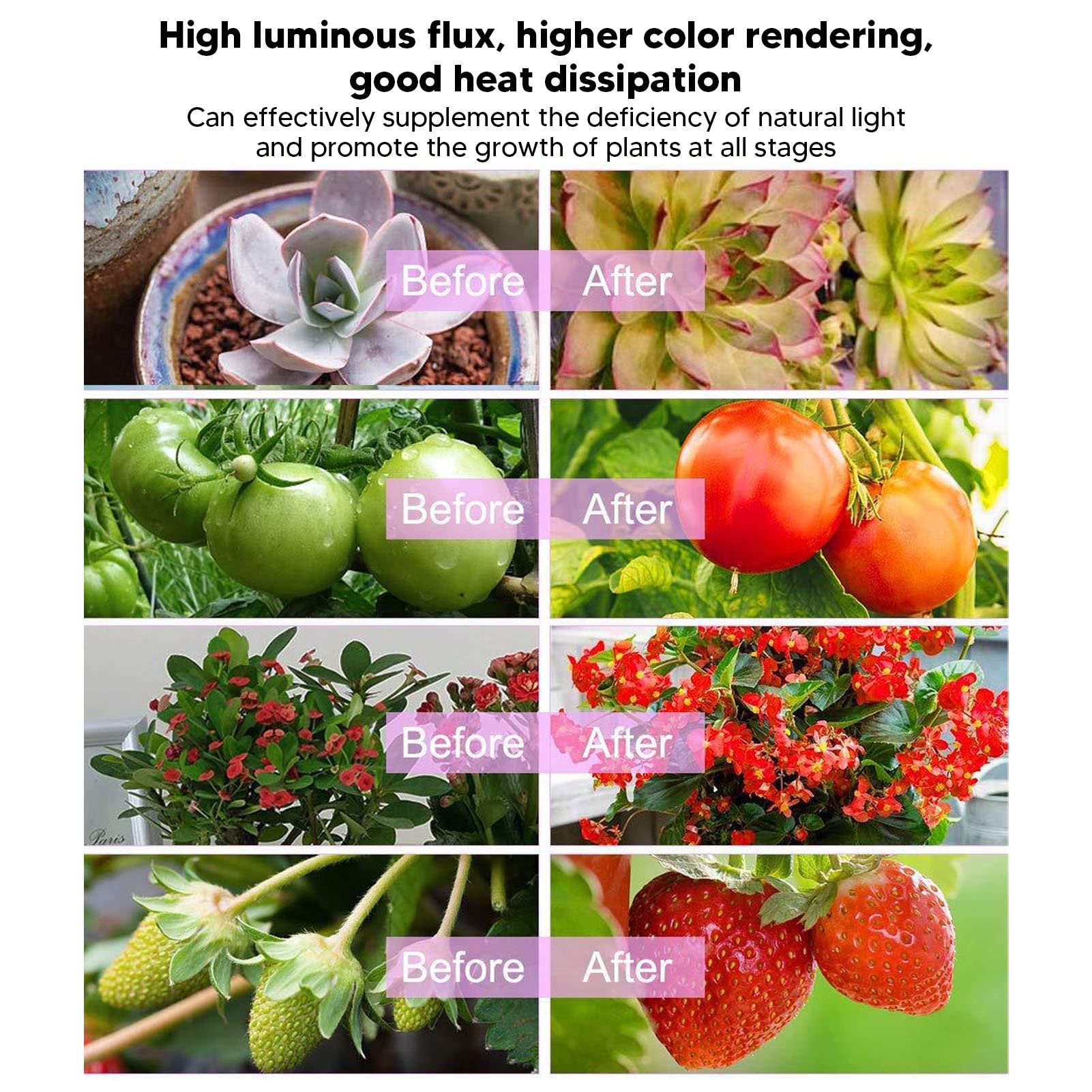HERCHR Bande Lumineuse de Culture de Plantes Solaires, 5W 5V 5A Lampes de Culture à Énergie Solaire Poussent des Bandes Lumineuses Lampe Chauffante LED 5M pour Serre de Jardin