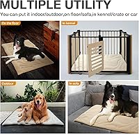 Vista 5 de Dog Crate Pad,Machine Washable and Waterproof Dog Bed Mat,Reversible Dogs Cozy Sleeping Mattress,Kennel Bed for Medium/Large Dogs,Cage Cushion,Beige
