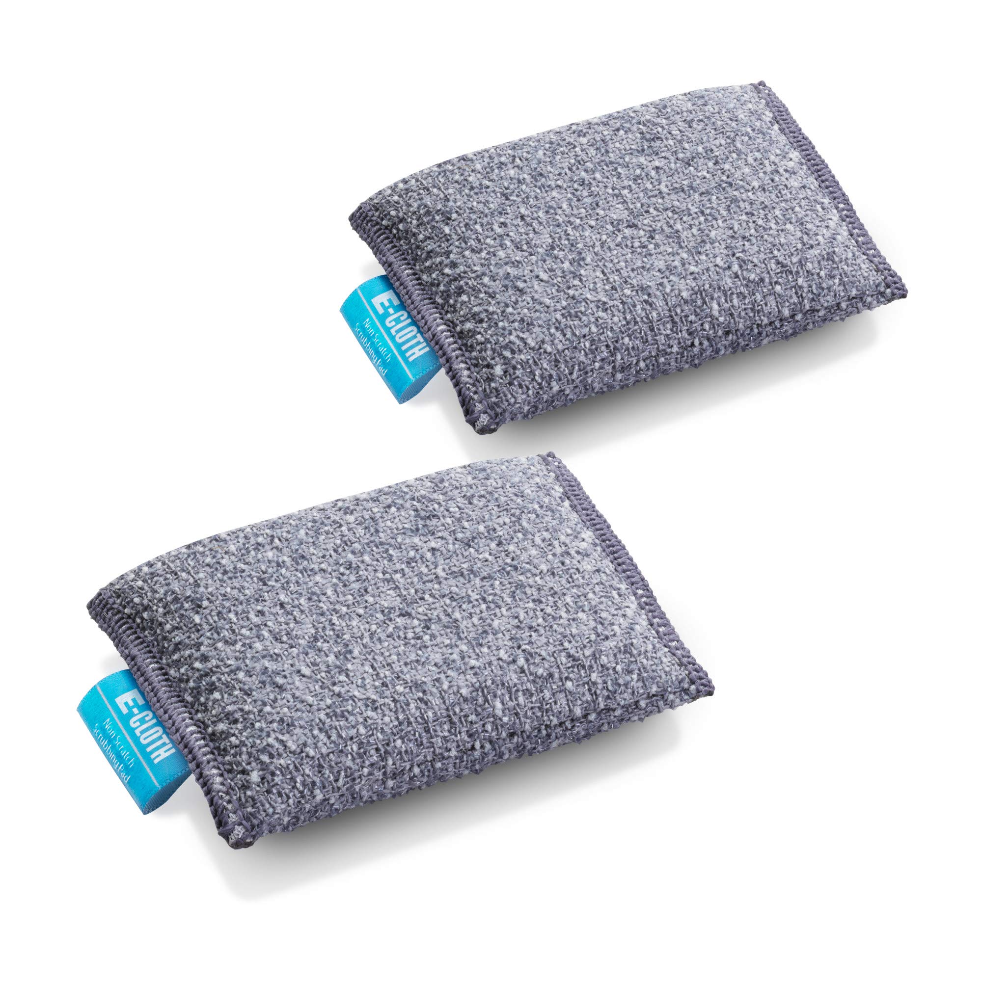 E-Cloth 2 Non scratch Scrubbing Pads Microfiber Sponge Alternative, 2 Pack - Old Version, Gray