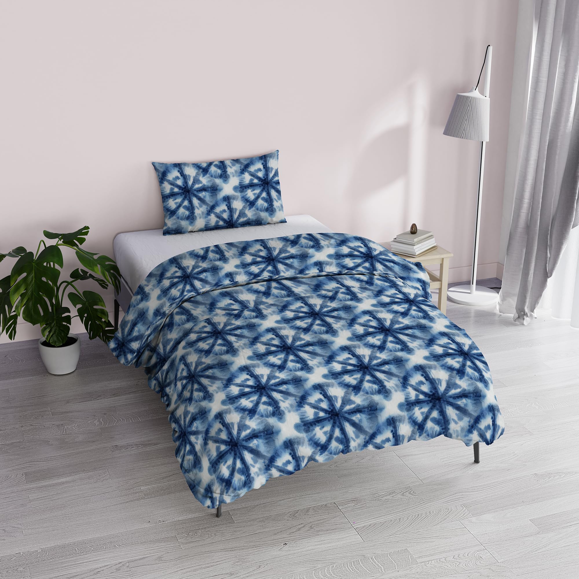 Italian Bed Linen "Fantasy Duvet Cover Printed Microfibre Tie Dye Single, Batik, Einzelne