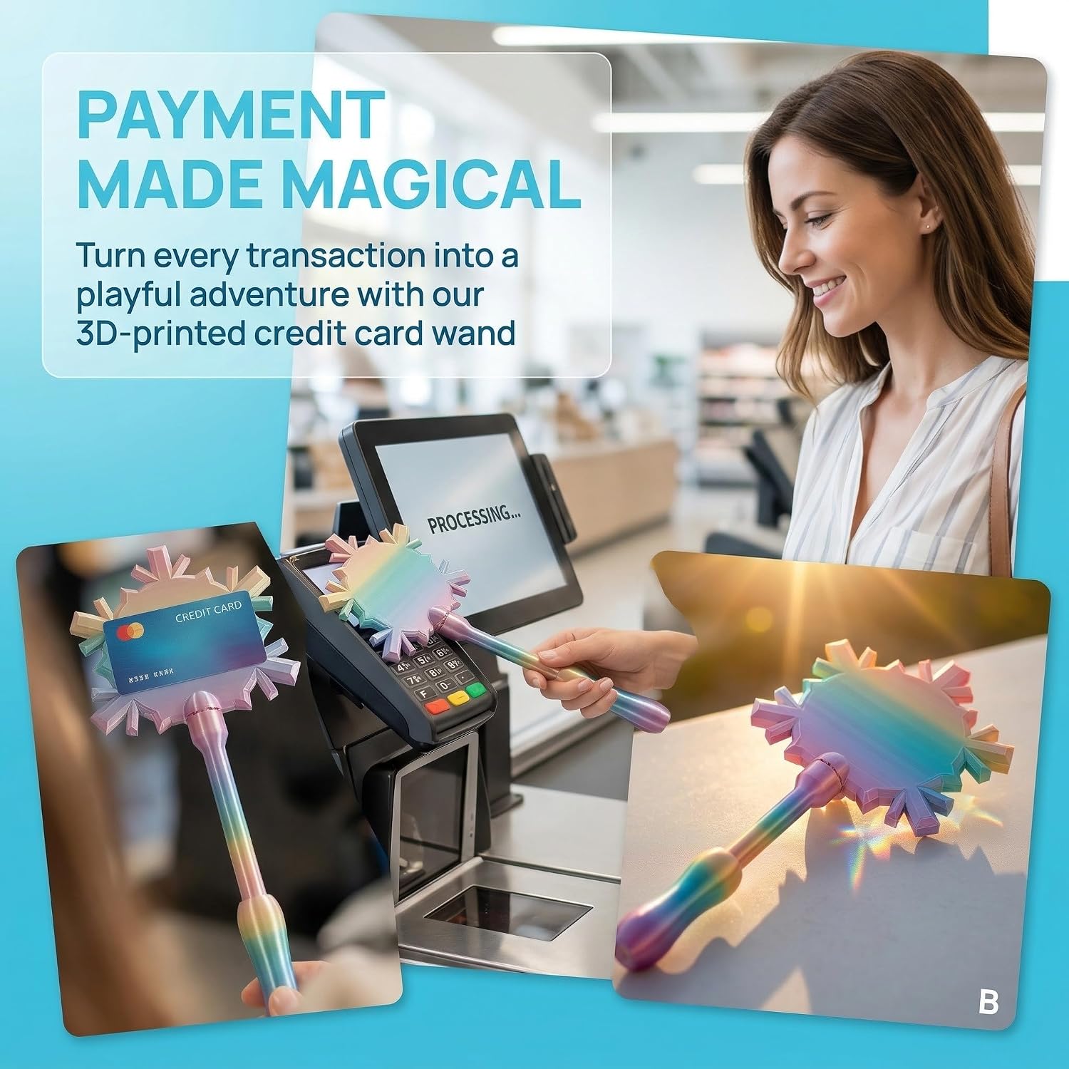 3D-Printed “Credit Card Wand” — Lightweight Handheld Card Holder for Tapping/Swiping at POS and NFC Terminals image 2