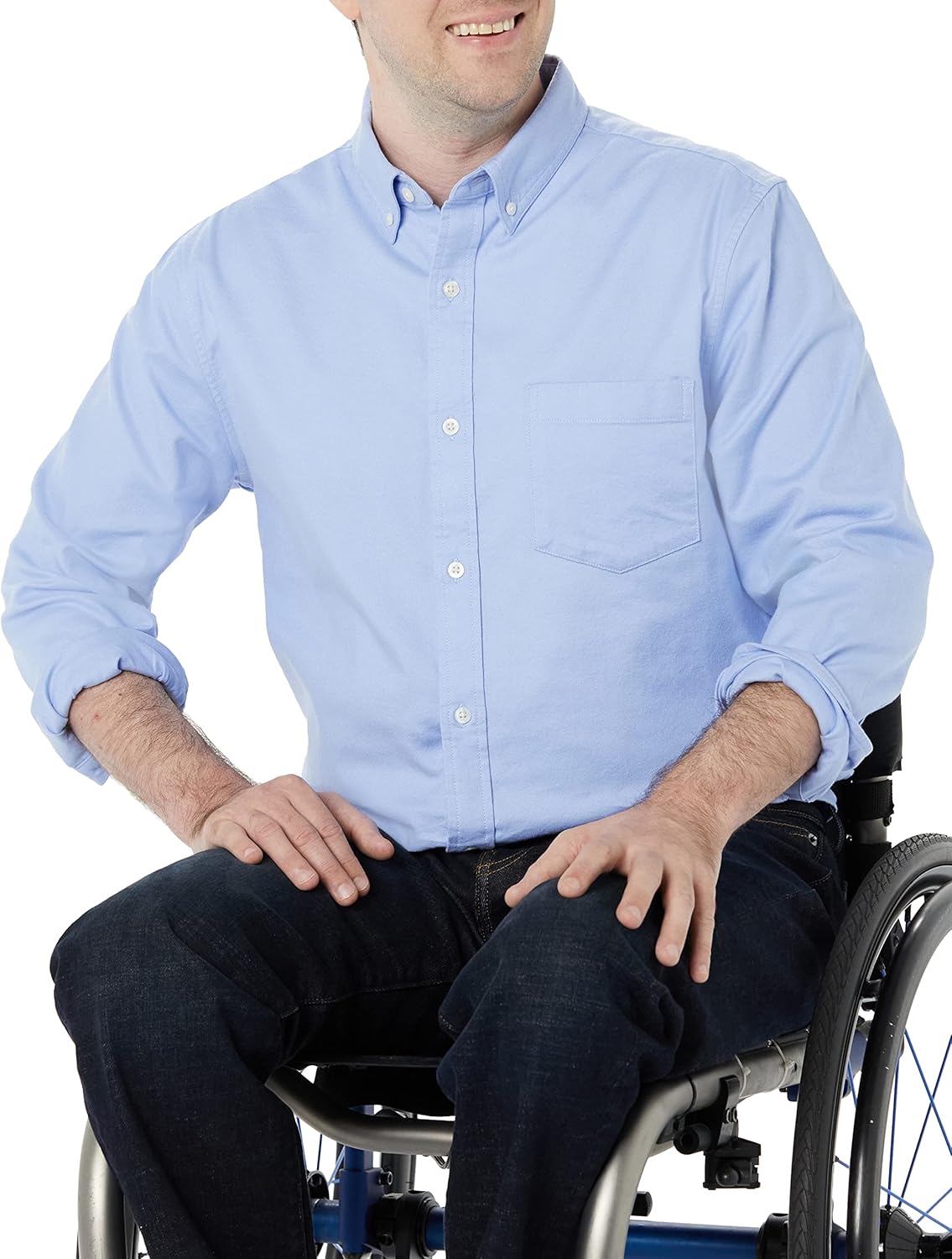 Amazon Essentials Men's Slim-Fit Long-Sleeve Stretch Oxford Shirt with Pocket