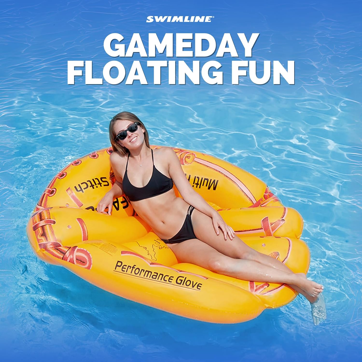 Swimline Giant Inflatable Baseball Glove Pool Float , Brown, 62"/50"/16"