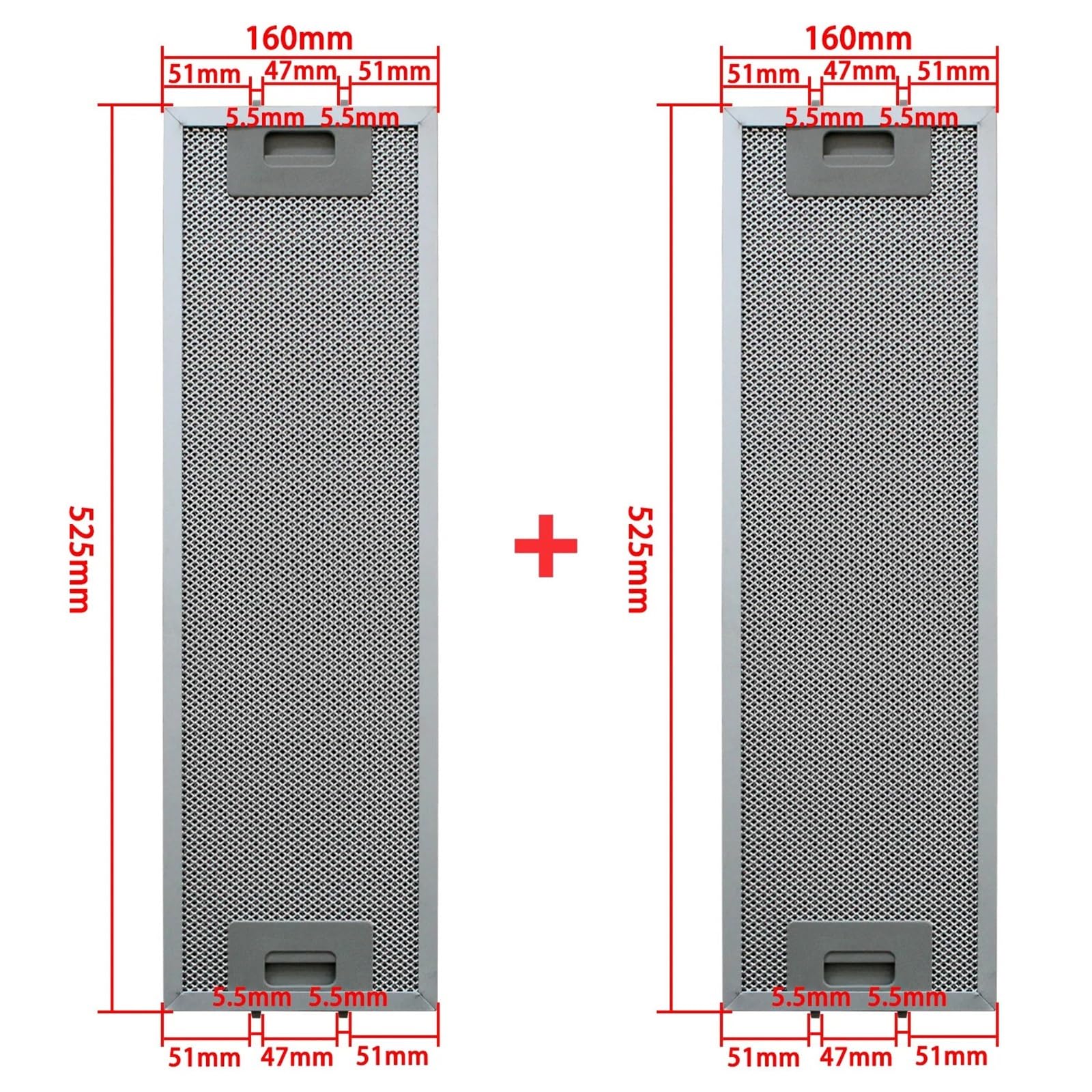 Filtro Campana Extractora Cata Nodor 160X525mm 2uds