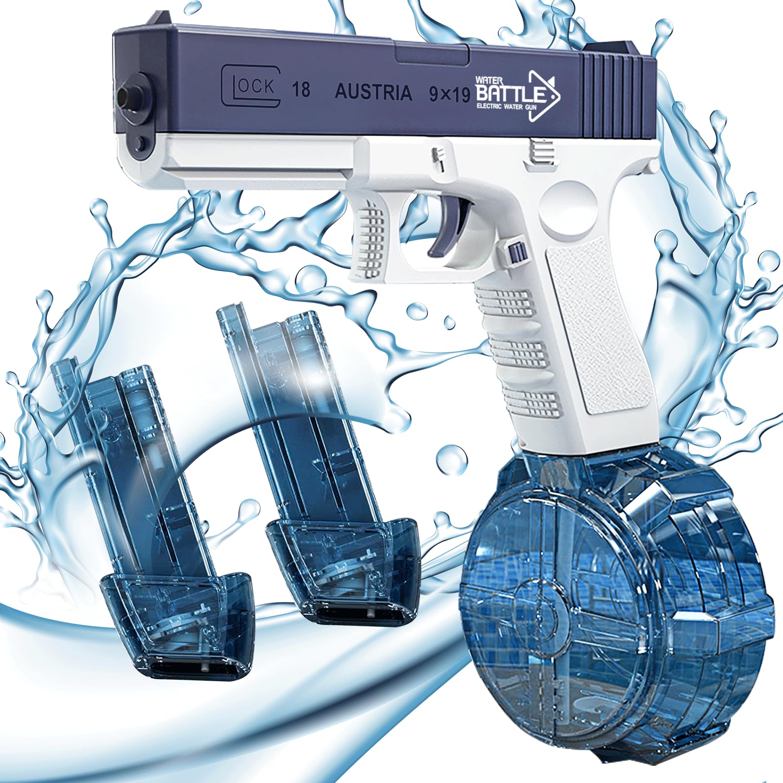 Water Gun Squirt Guns Toy Water Gun 32ft Long Range for Kids 13 Years Old & Adults, Blue